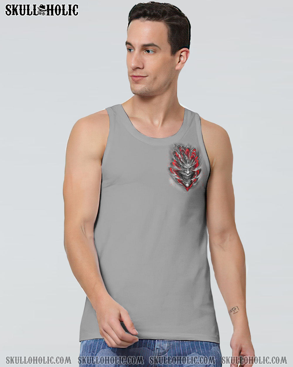 Im Never Alone My Demons Are With Me 247 Skull Dark Gothic Graphic AOP Shirts _15_ 7ZVKF