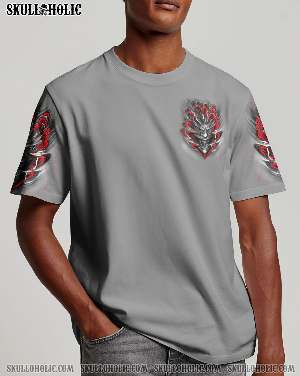 Im Never Alone My Demons Are With Me 247 Skull Dark Gothic Graphic AOP Shirts _5_ TtCIL