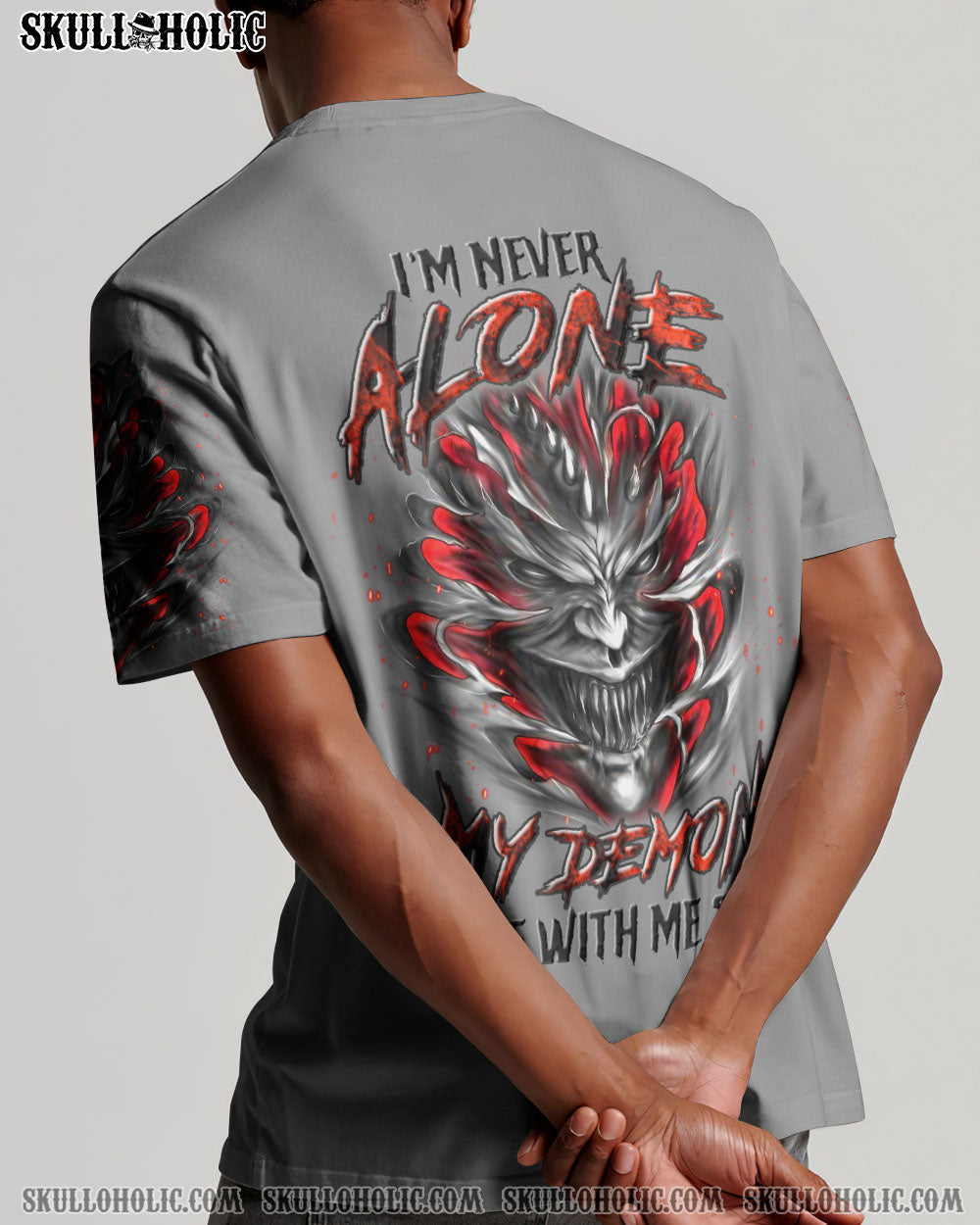 Im Never Alone My Demons Are With Me 247 Skull Dark Gothic Graphic AOP Shirts _6_ rumA4