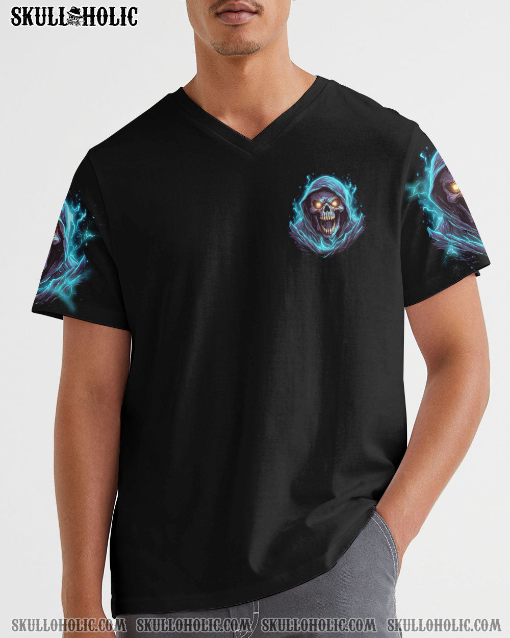 Im Not Anti Social Im Just Not User Friendly Grim Reaper Skull Graphic AOP Shirts _2_ jJ05a