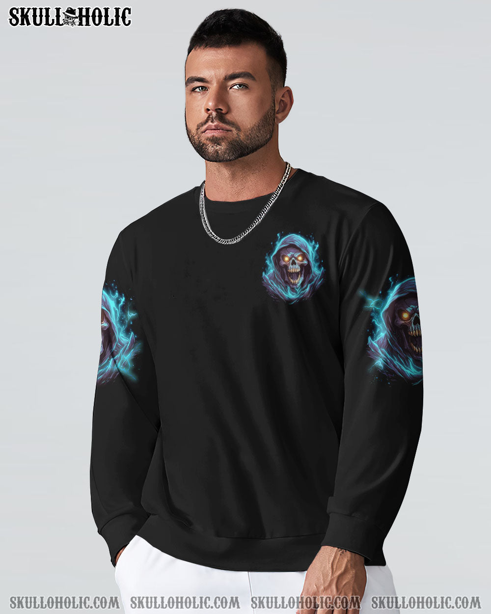 Im Not Anti Social Im Just Not User Friendly Grim Reaper Skull Graphic AOP Shirts _6_ 7nZV0