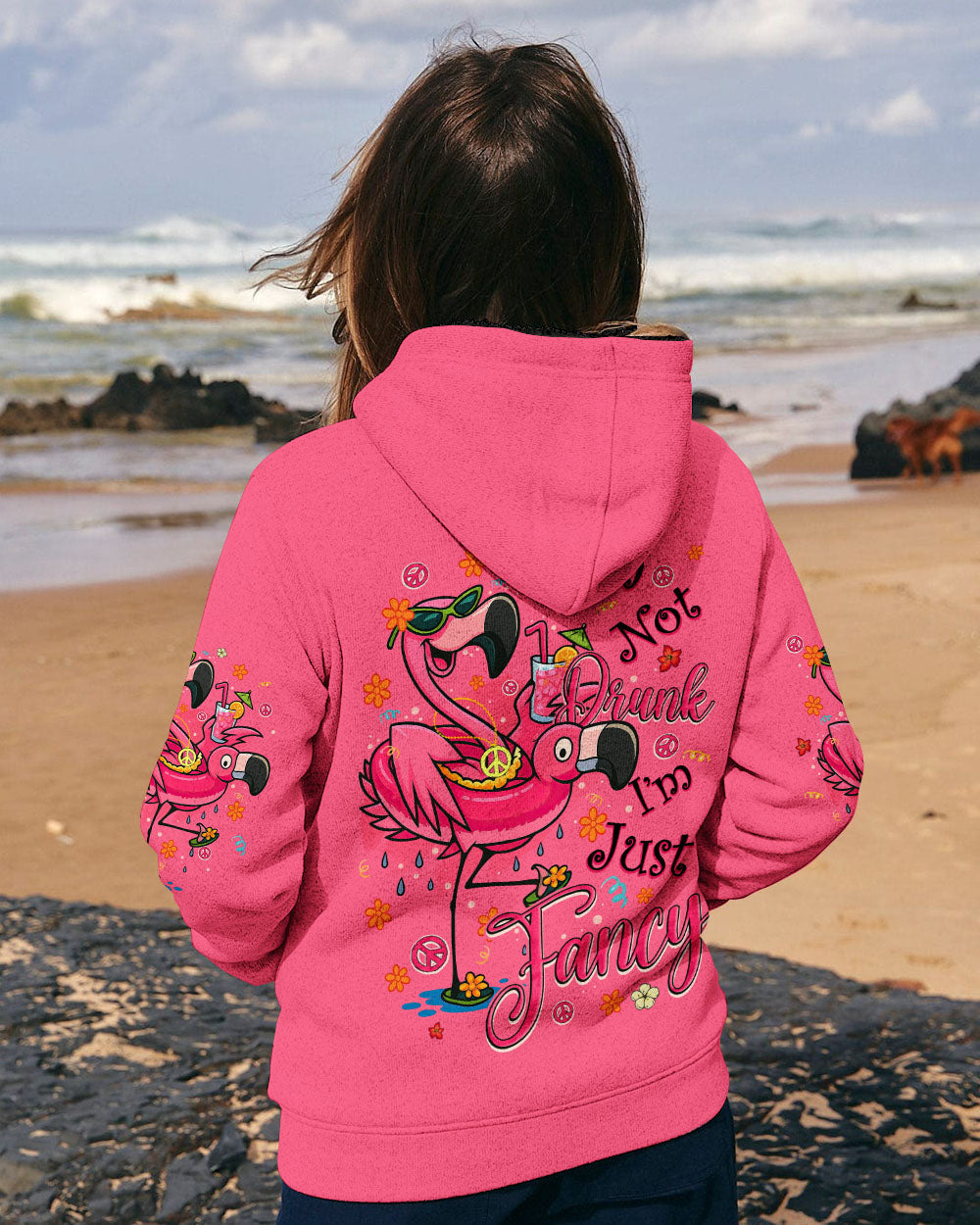 Im Not Drunk Im Just Fancy Funny Flamingo Drinking Cocktail Graphic AOP Shirts _11_ x7hn2