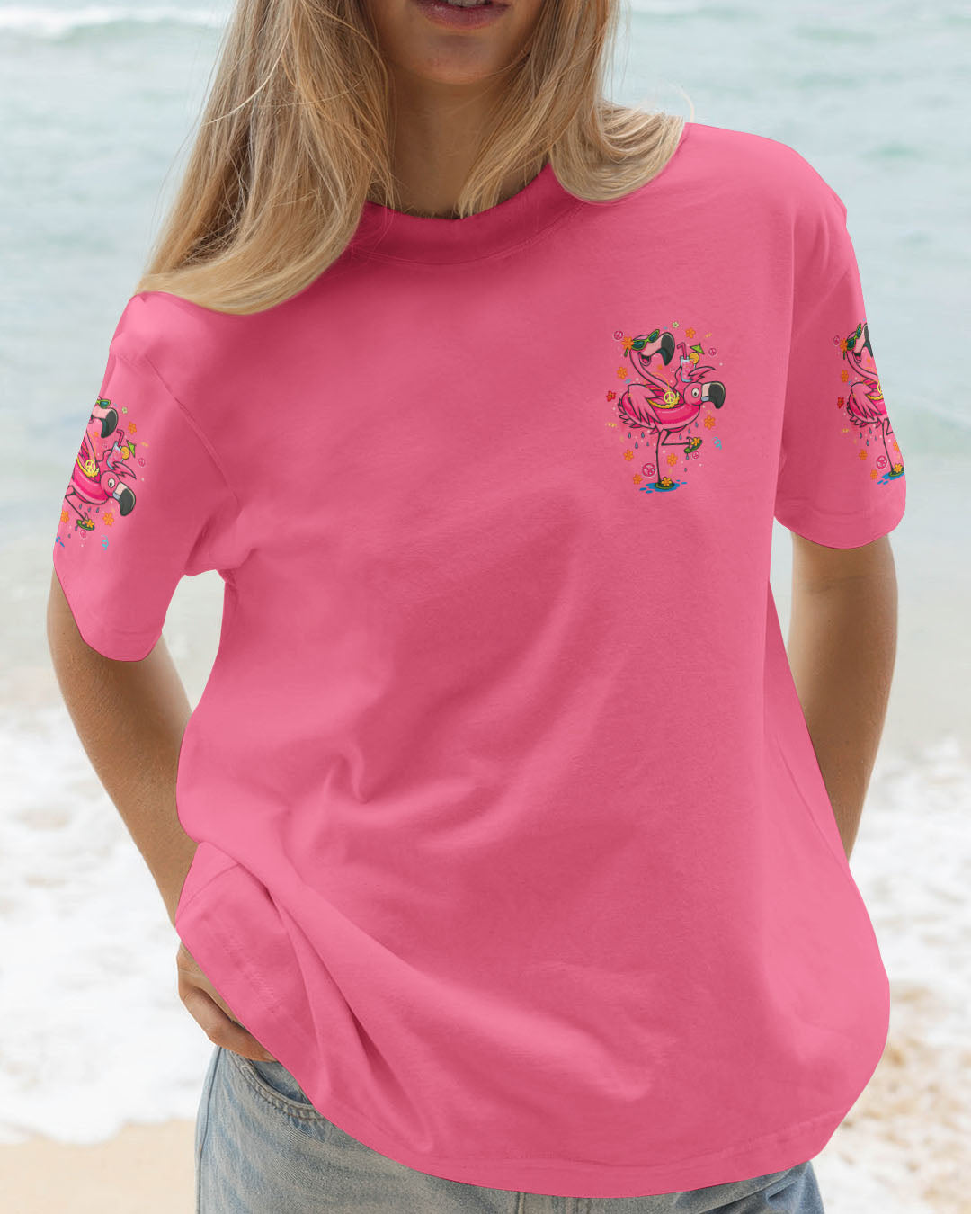 Im Not Drunk Im Just Fancy Funny Flamingo Drinking Cocktail Graphic AOP Shirts _14_ nWtRi