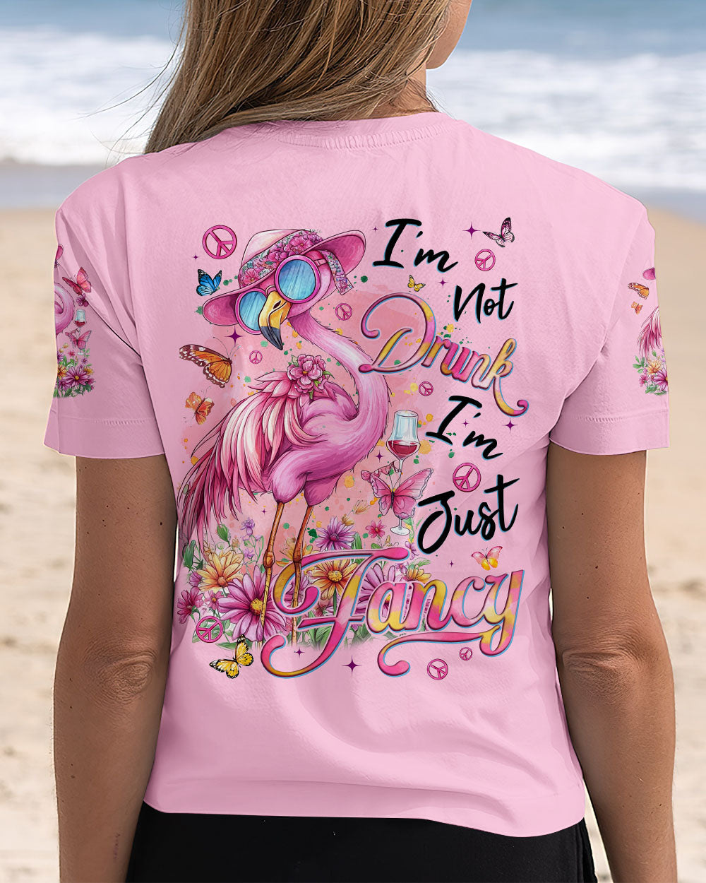 Im Not Drunk Im Just Fancy Funny Flamingo Sassy Quote AOP Shirts _12_ zUKO3