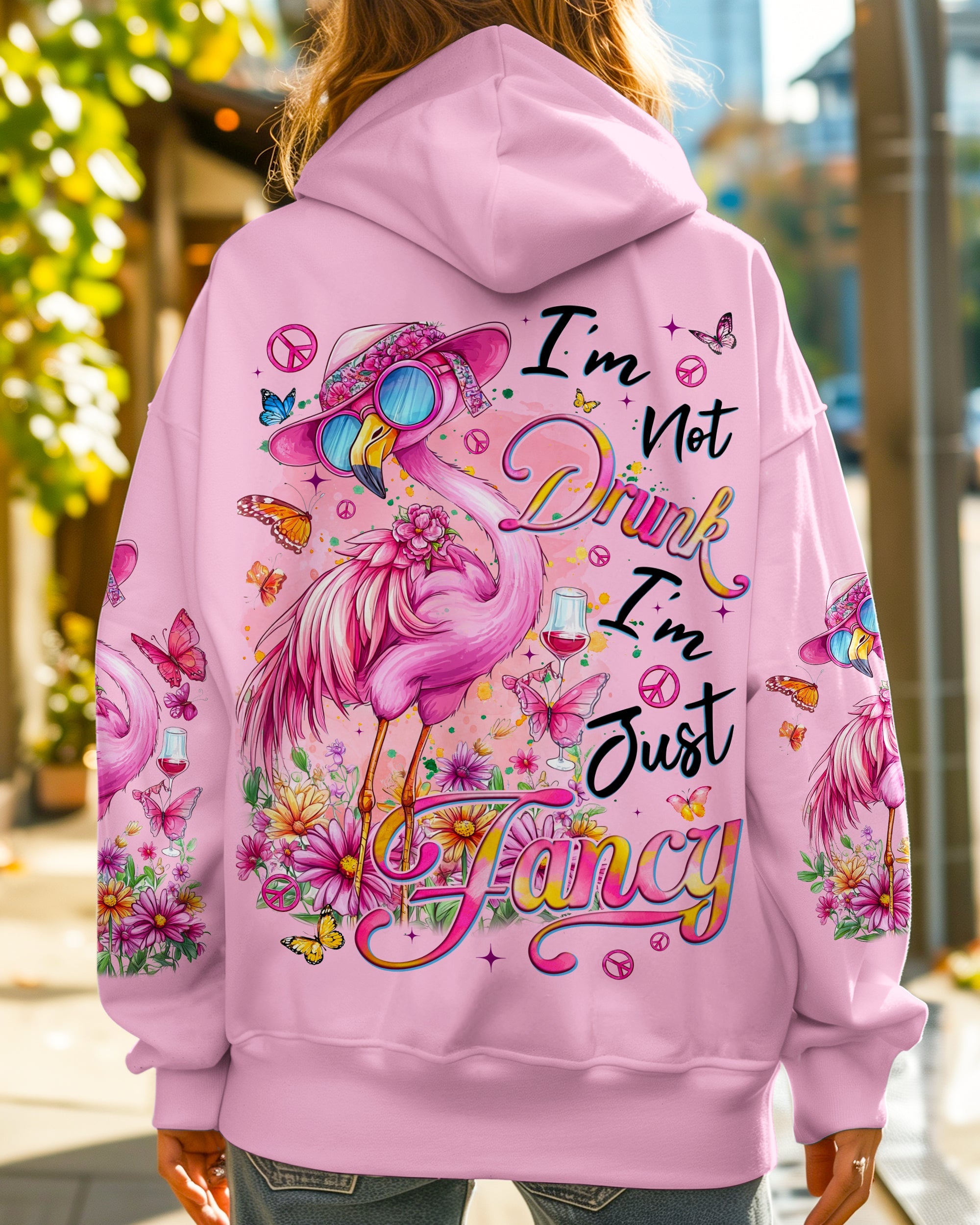Im Not Drunk Im Just Fancy Funny Flamingo Sassy Quote AOP Shirts _1_ 93G8k