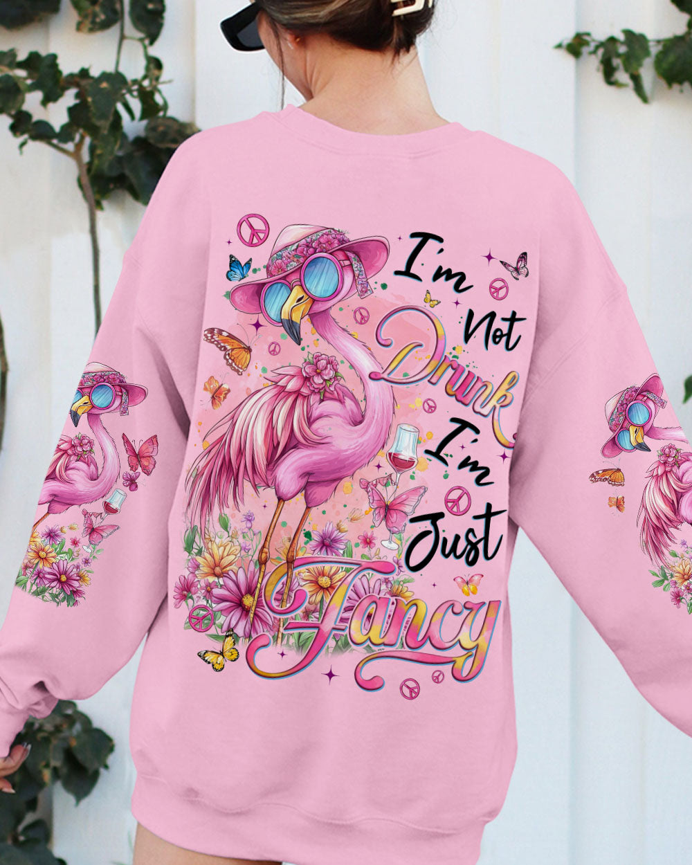 Im Not Drunk Im Just Fancy Funny Flamingo Sassy Quote AOP Shirts _3_ TYtlN