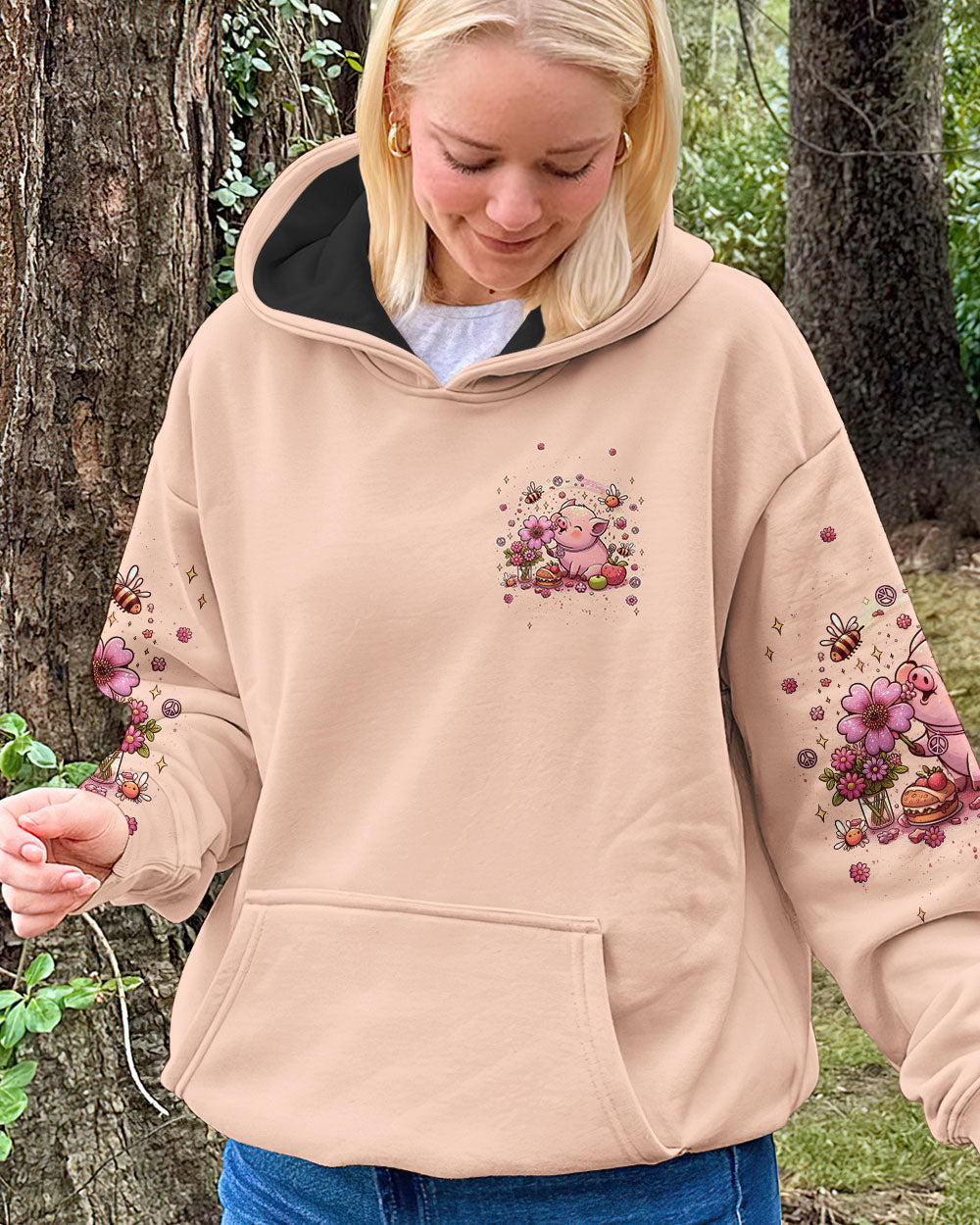 Im Not Fat Im Just So Freakin Sexy Piggy Cute Pig with Flower AOP Shirts _4_ V4Yli