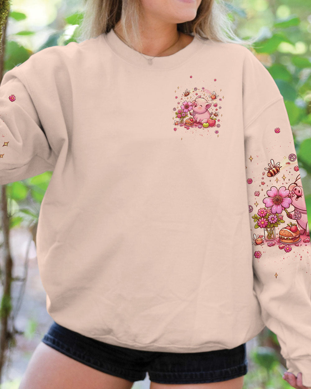 Im Not Fat Im Just So Freakin Sexy Piggy Cute Pig with Flower AOP Shirts _6_ WHuLE