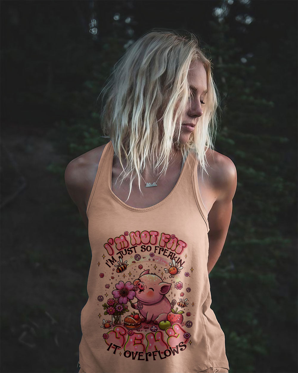 Im Not Fat Im Just So Freakin Sexy Piggy Cute Pig with Flower AOP Shirts _9_ ySOuR