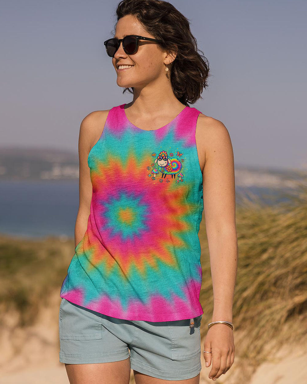 Im Not The Black Sheep Im The Tie Dyed One Hippie Colorful Fun Design AOP Shirts _12_ F4b44