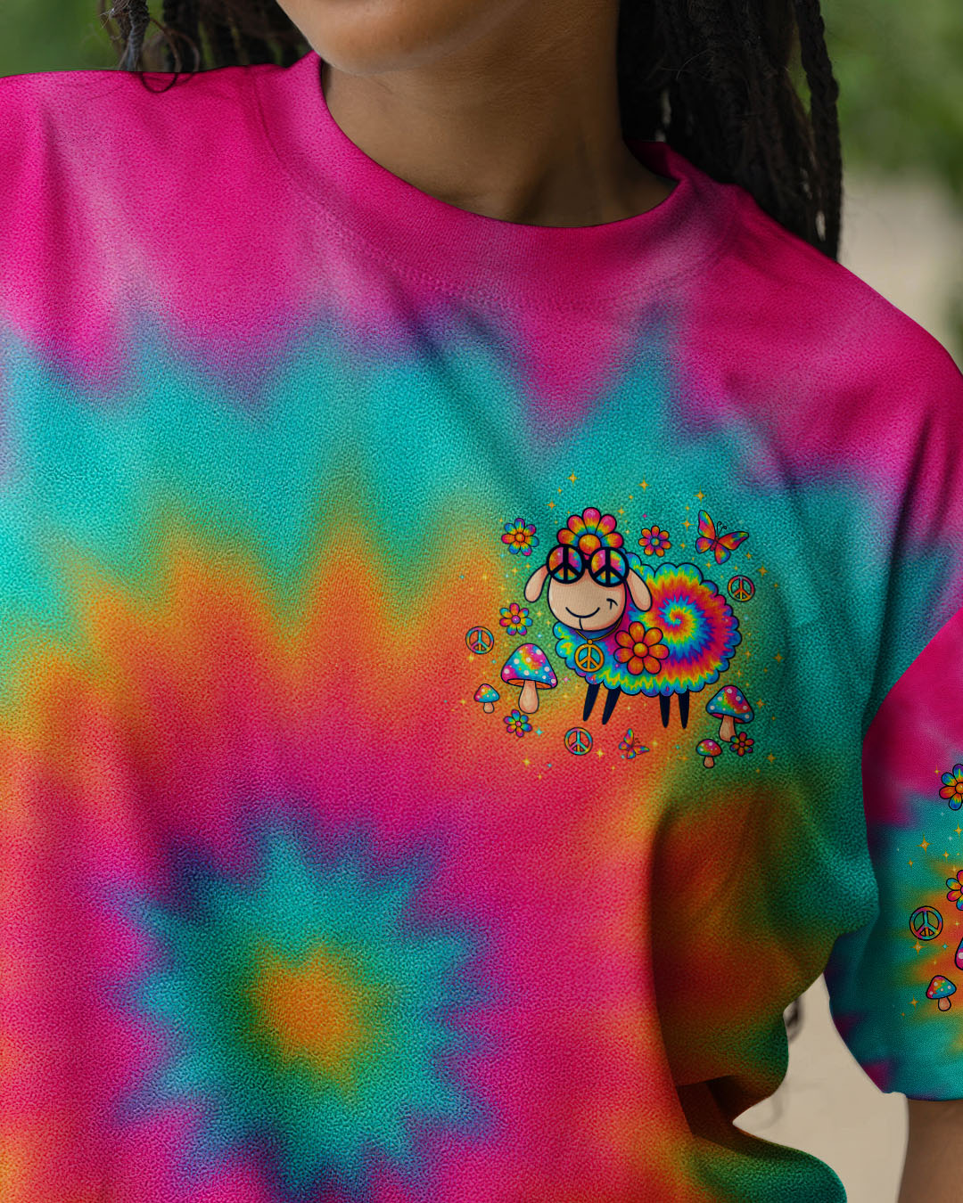 Im Not The Black Sheep Im The Tie Dyed One Hippie Colorful Fun Design AOP Shirts _2_ GGXpL