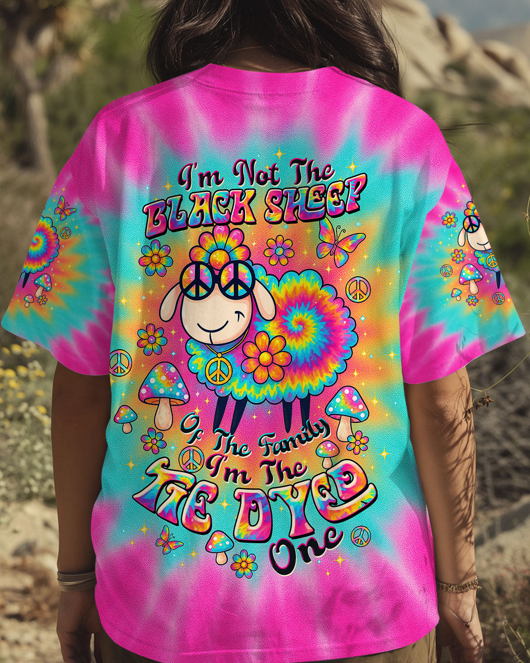 Im Not The Black Sheep Im The Tie Dyed One Hippie Colorful Fun Design AOP Shirts _3_ 5Ljl7