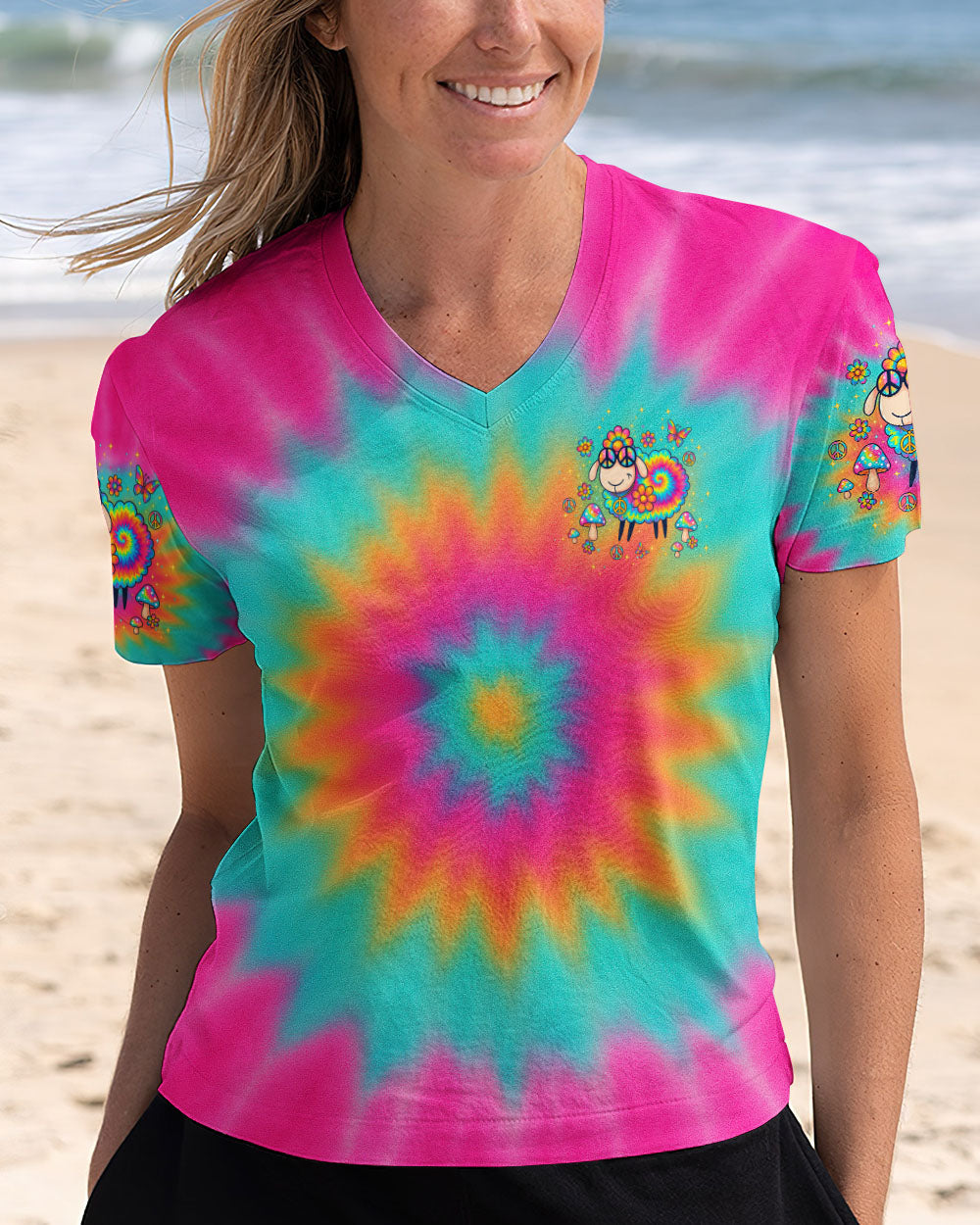 Im Not The Black Sheep Im The Tie Dyed One Hippie Colorful Fun Design AOP Shirts _4_ YX20v