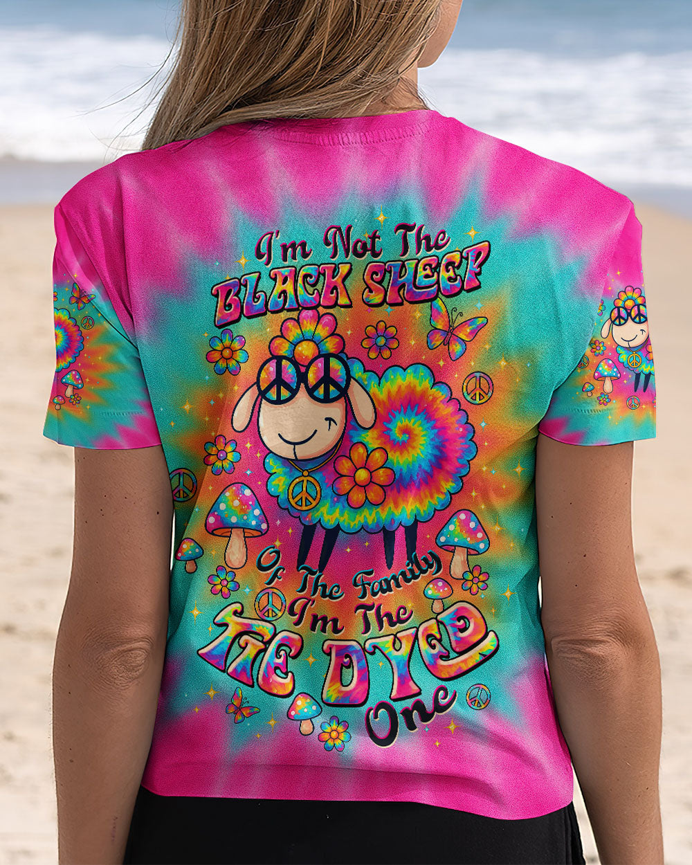 Im Not The Black Sheep Im The Tie Dyed One Hippie Colorful Fun Design AOP Shirts _5_ Z7pJw