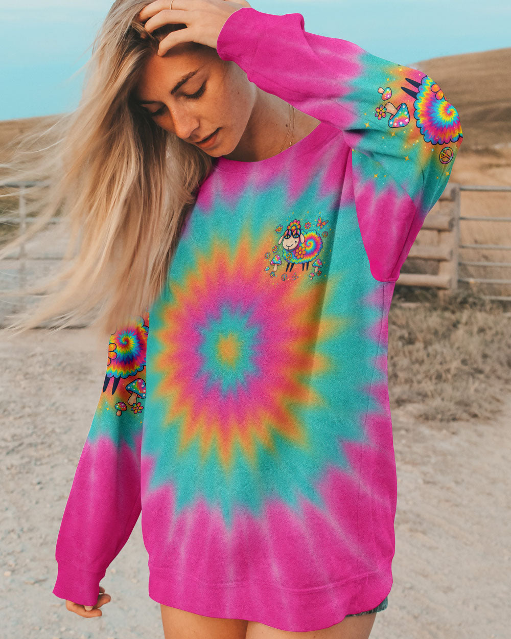 Im Not The Black Sheep Im The Tie Dyed One Hippie Colorful Fun Design AOP Shirts _8_ bUKTw