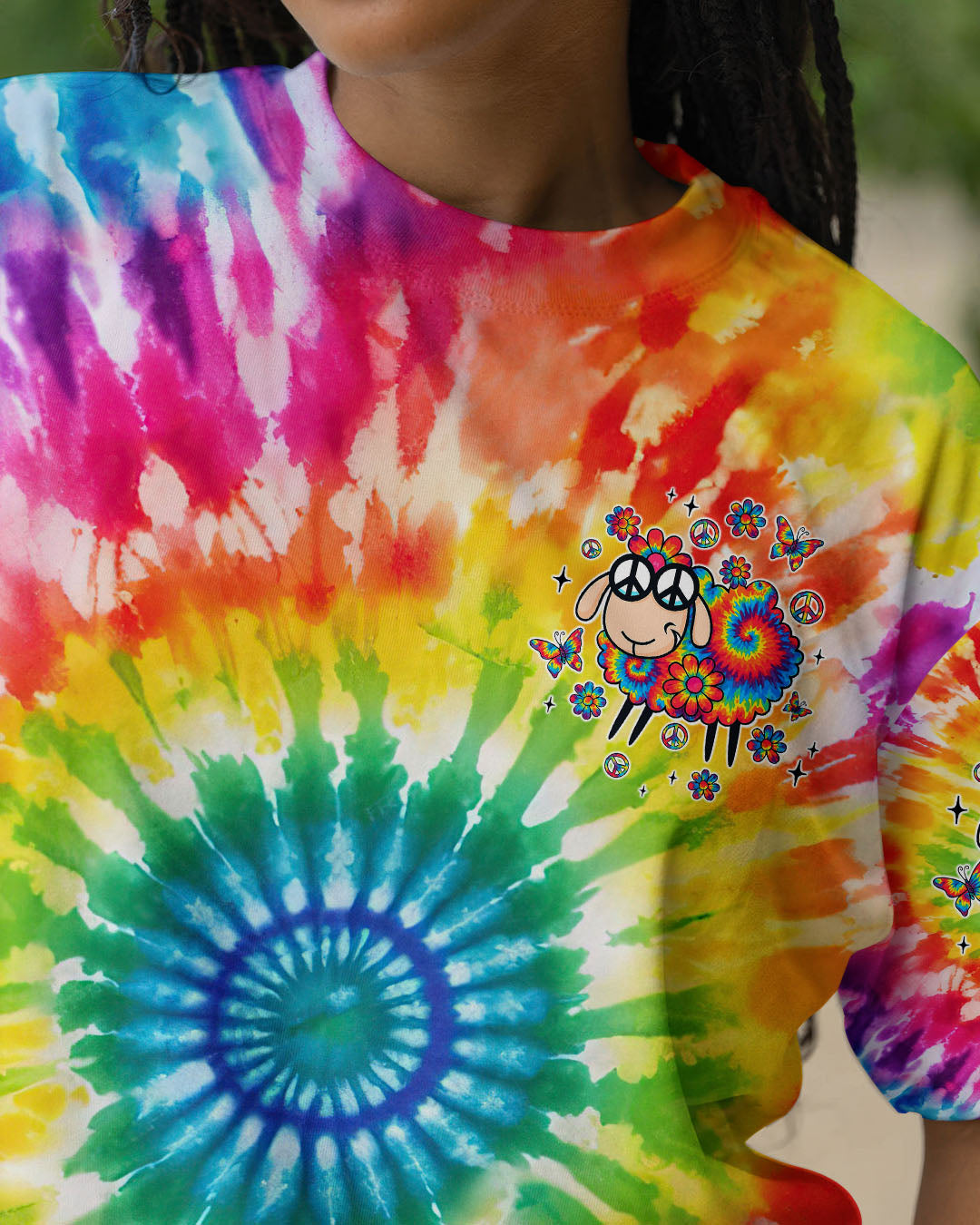 Im Not The Black Sheep of the Family Im The Tie Dyed One Cute Sheep _26 Peace Sign AOP Shirts _10_ MtfQw