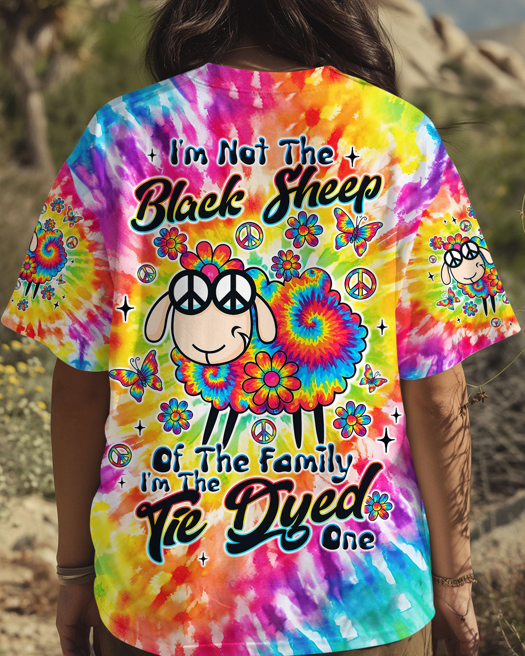 Im Not The Black Sheep of the Family Im The Tie Dyed One Cute Sheep _26 Peace Sign AOP Shirts _11_ 3hCNh