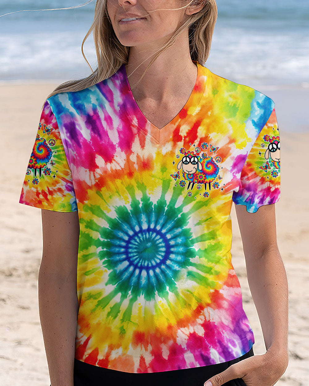 Im Not The Black Sheep of the Family Im The Tie Dyed One Cute Sheep _26 Peace Sign AOP Shirts _12_ lghh2