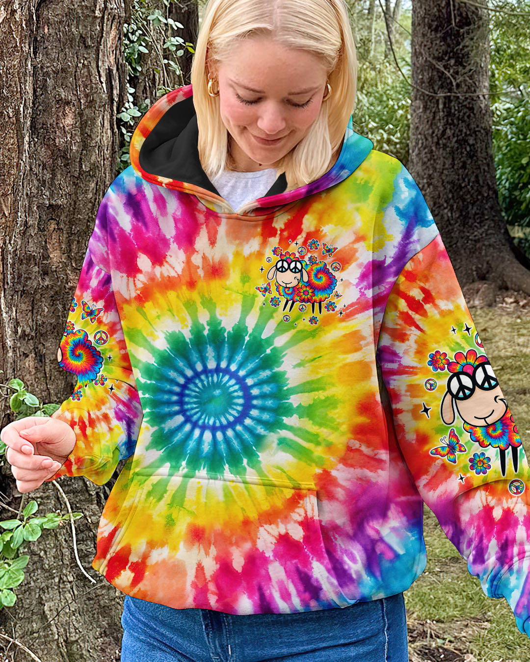 Im Not The Black Sheep of the Family Im The Tie Dyed One Cute Sheep _26 Peace Sign AOP Shirts _14_ MWFGo