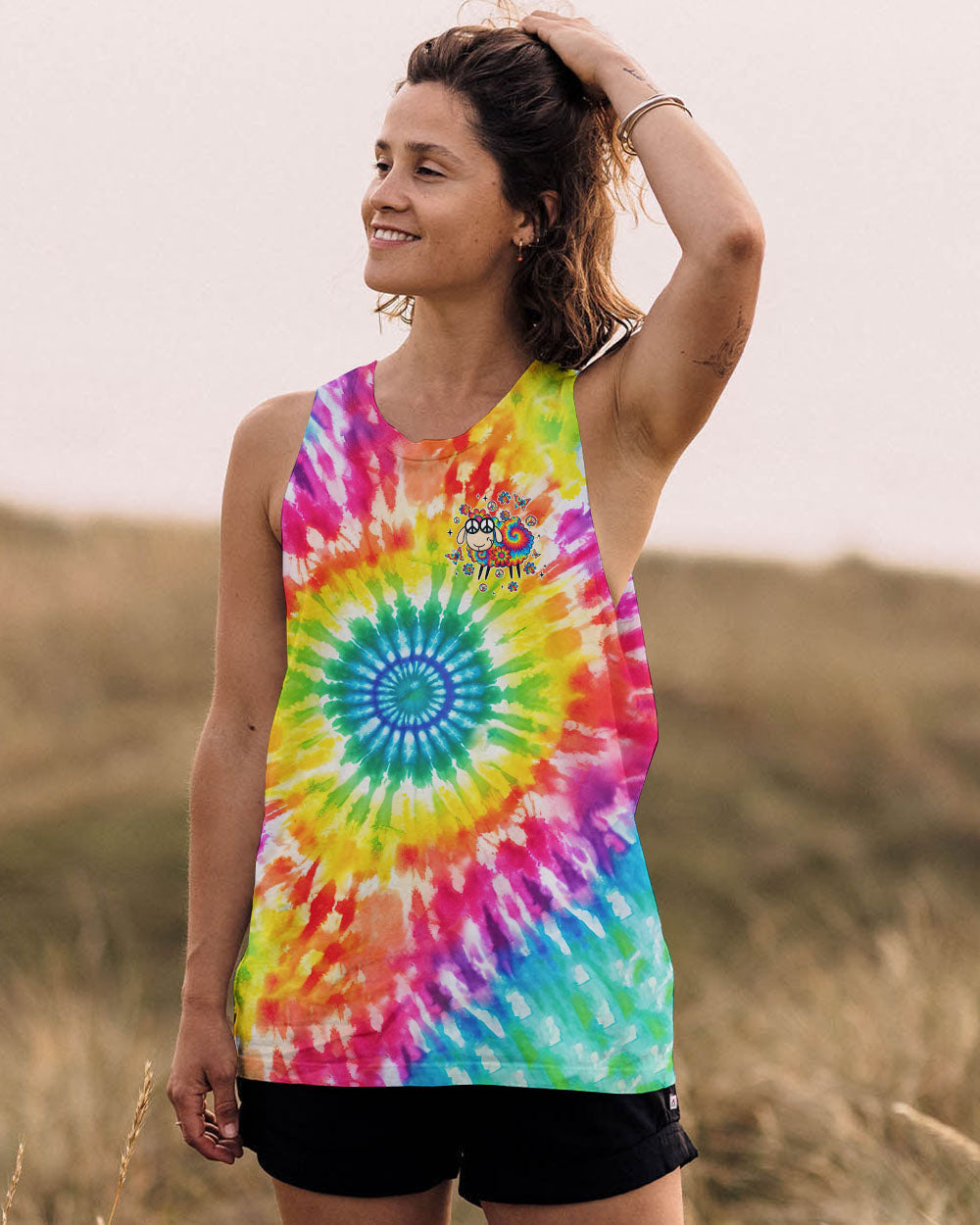 Im Not The Black Sheep of the Family Im The Tie Dyed One Cute Sheep _26 Peace Sign AOP Shirts _6_ OGUqj