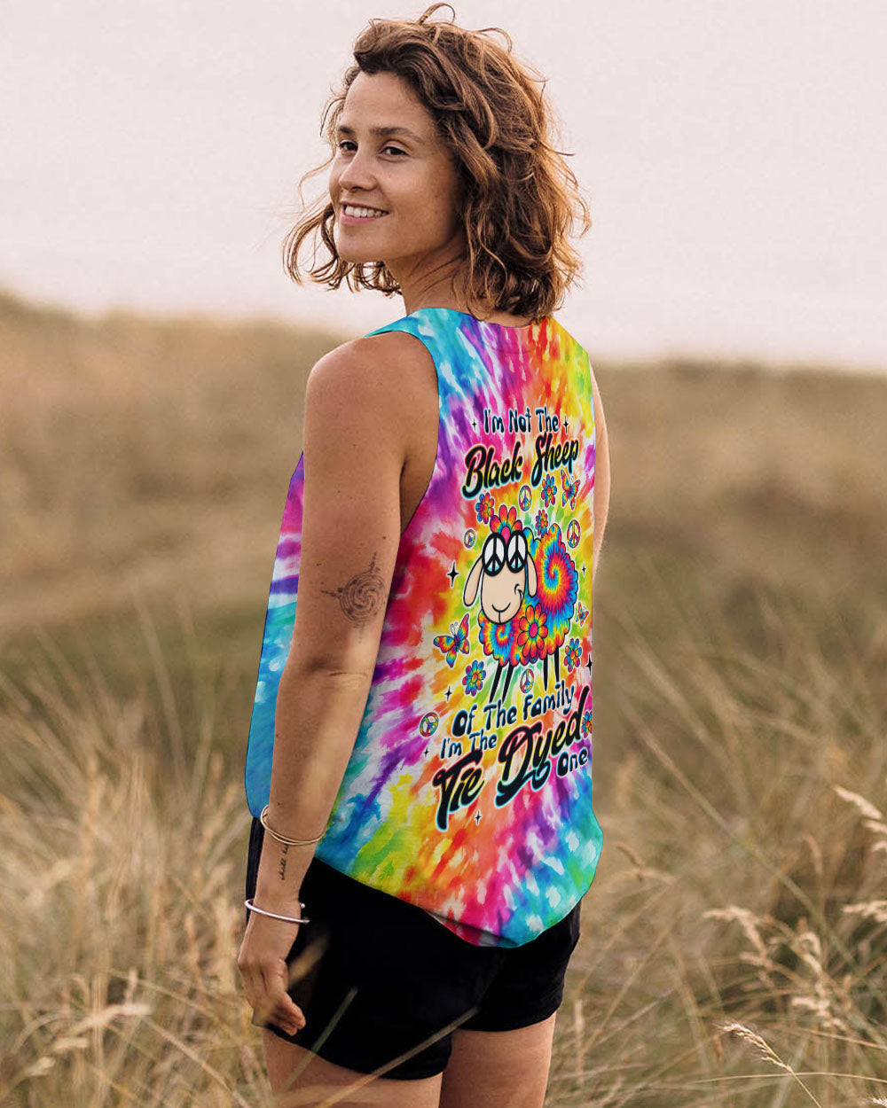Im Not The Black Sheep of the Family Im The Tie Dyed One Cute Sheep _26 Peace Sign AOP Shirts _7_ 15ldE