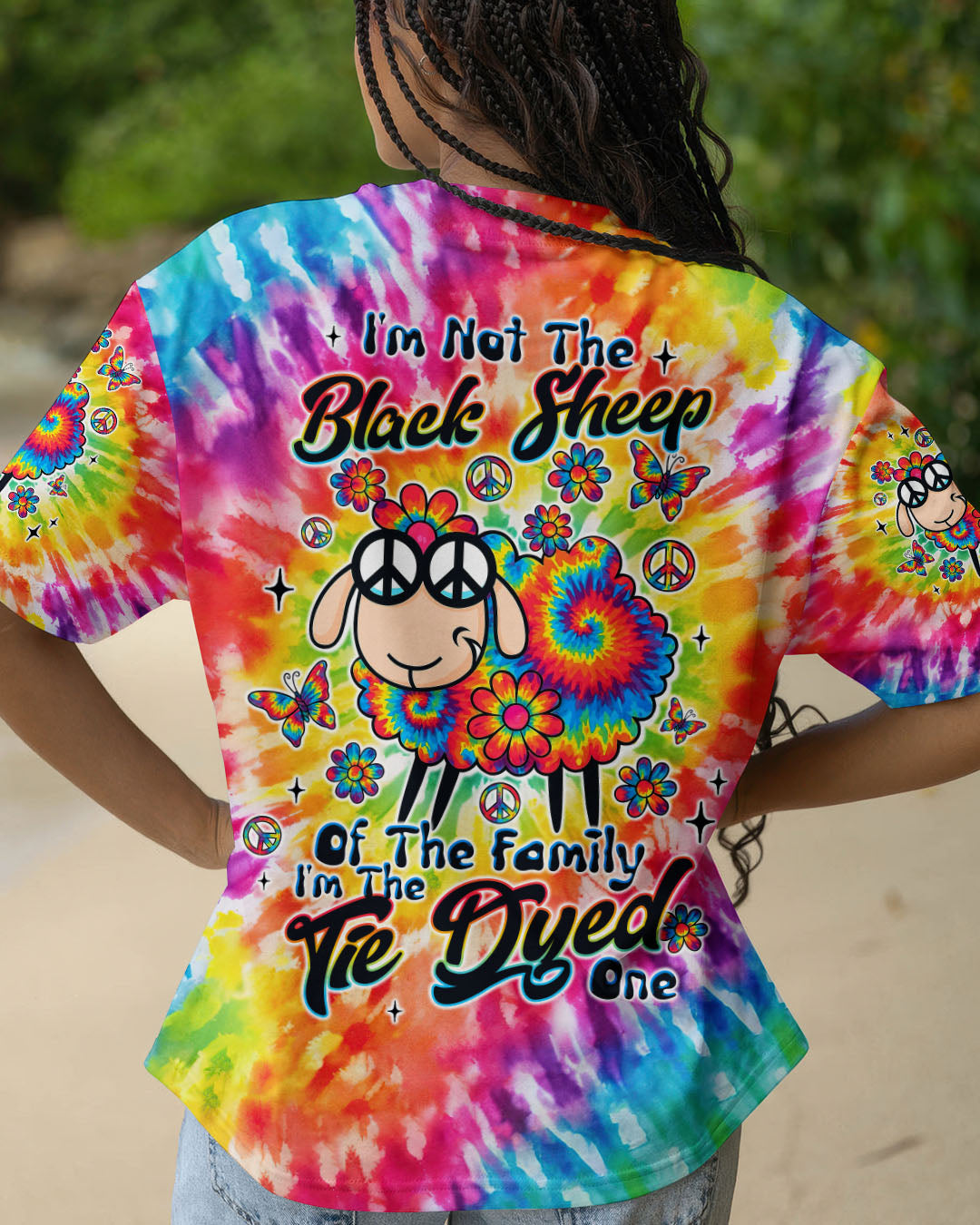Im Not The Black Sheep of the Family Im The Tie Dyed One Cute Sheep _26 Peace Sign AOP Shirts _8_ qePbZ