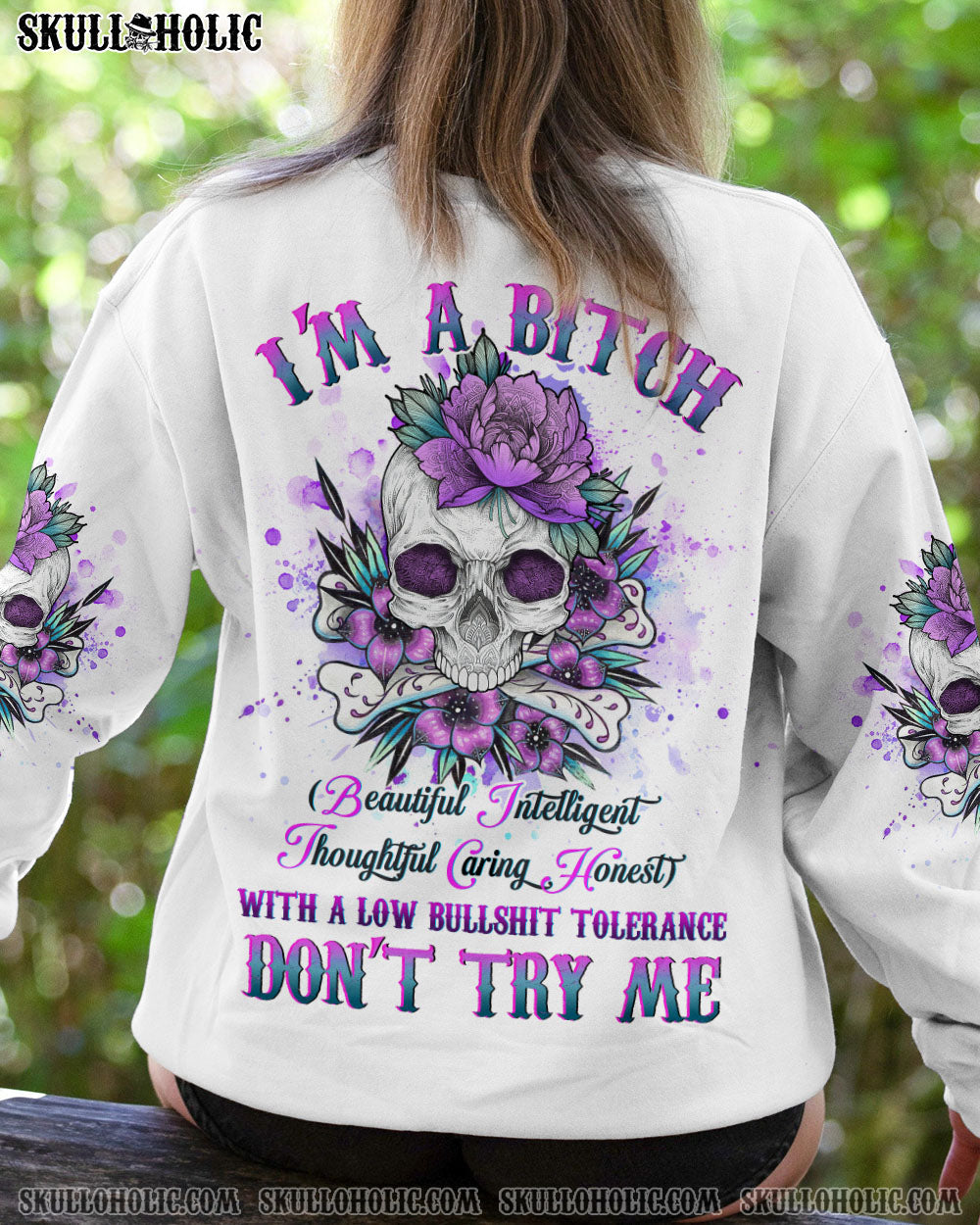 Im a B Don_E2_80_99t Try Me Funny Beautiful Intelligent Sassy Floral AOP Shirts _11_ aTnU9