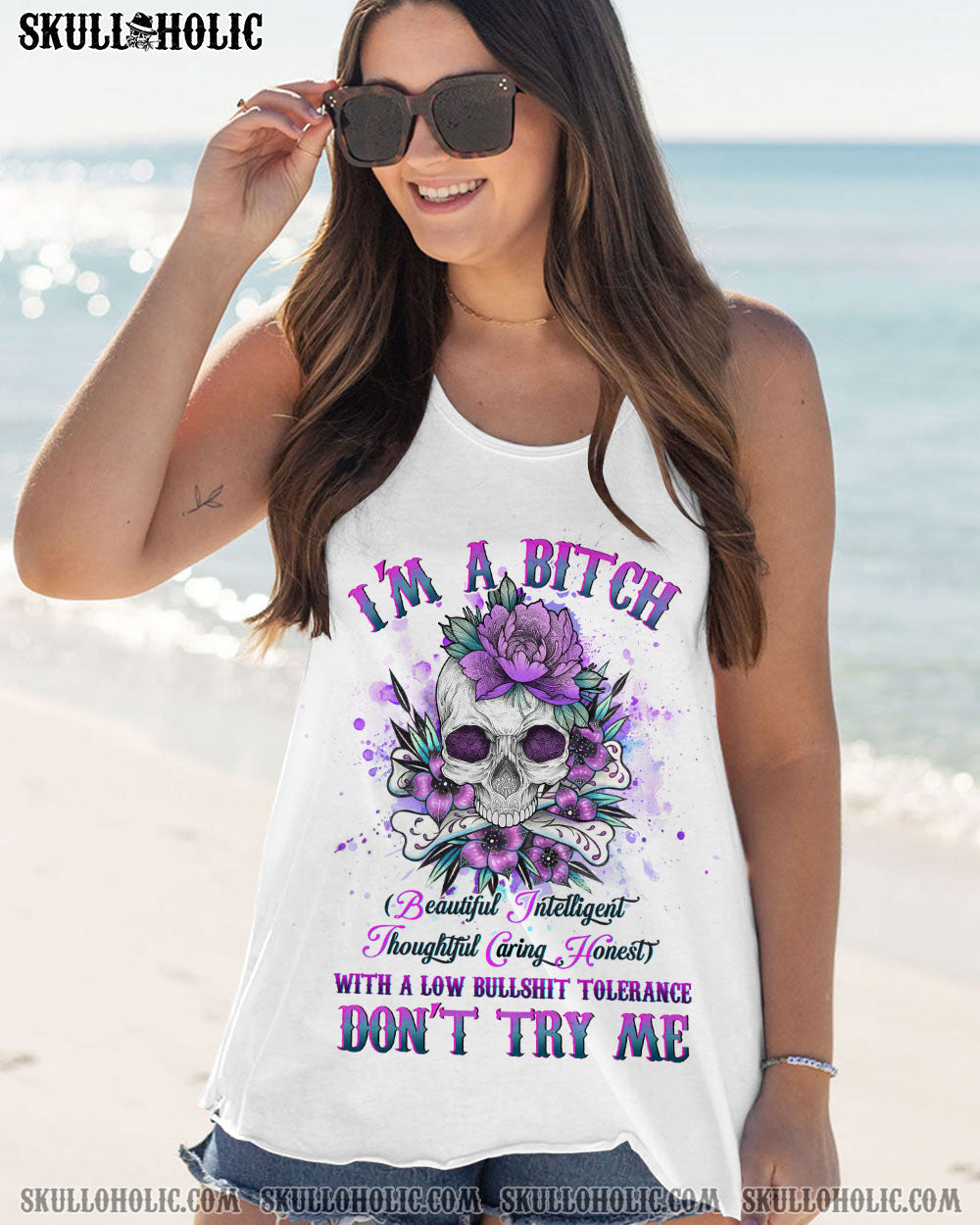 Im a B Don_E2_80_99t Try Me Funny Beautiful Intelligent Sassy Floral AOP Shirts _13_ Qh0T3