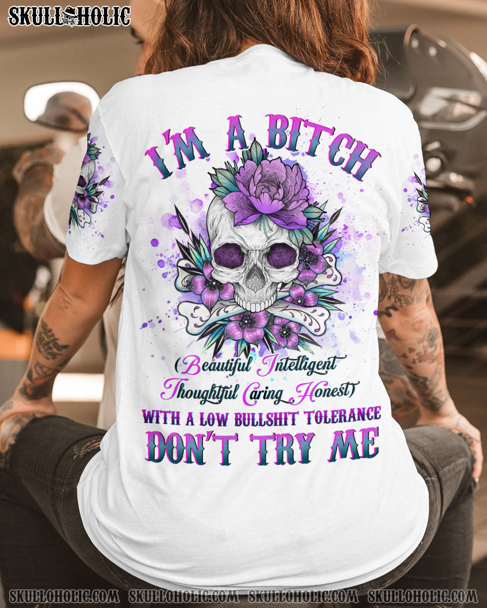 Im a B Don_E2_80_99t Try Me Funny Beautiful Intelligent Sassy Floral AOP Shirts _5_ AdhXm