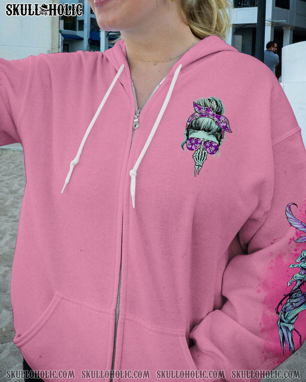 Im a B Dont Try Me Pink Skull and Rose Floral Attitude Graphic for Women AOP Shirts _13_ 1FLa4