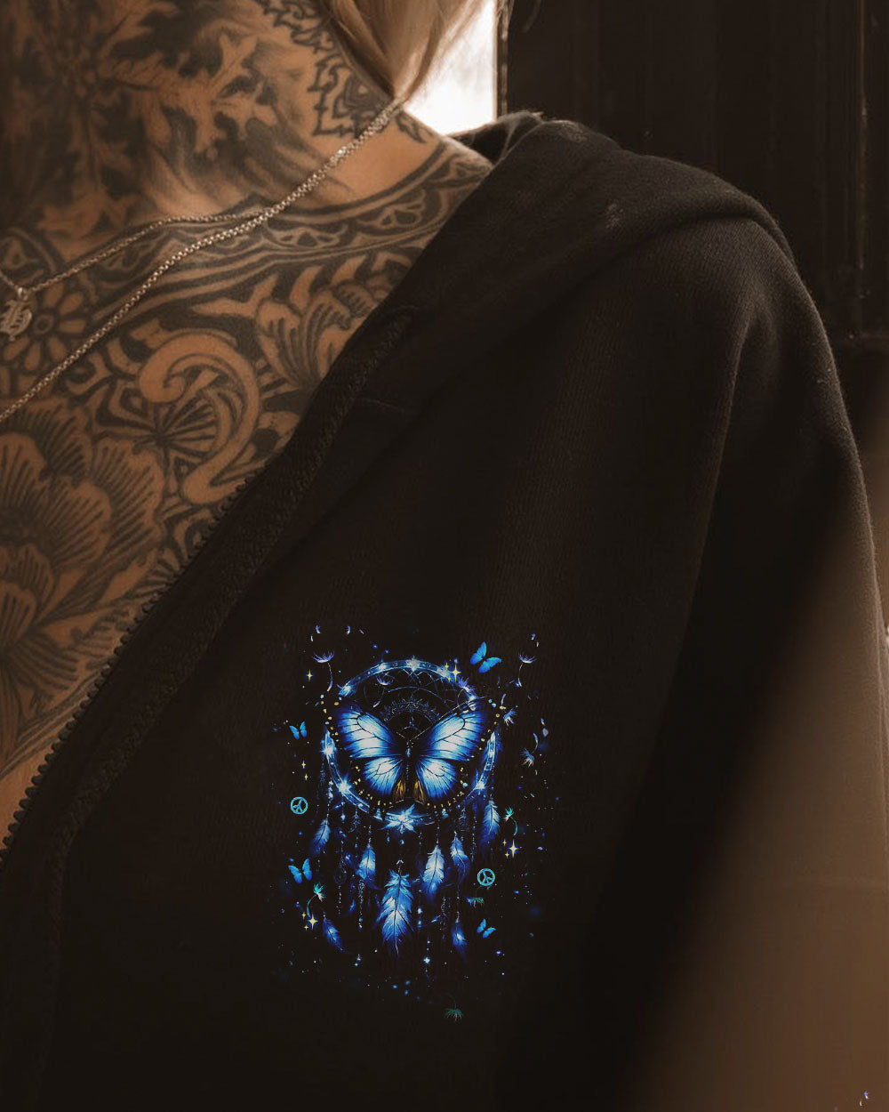 Im a Dreamer but Im not the Only One Blue Dreamcatche Butterfly AOP Shirts _4_ QIaPc