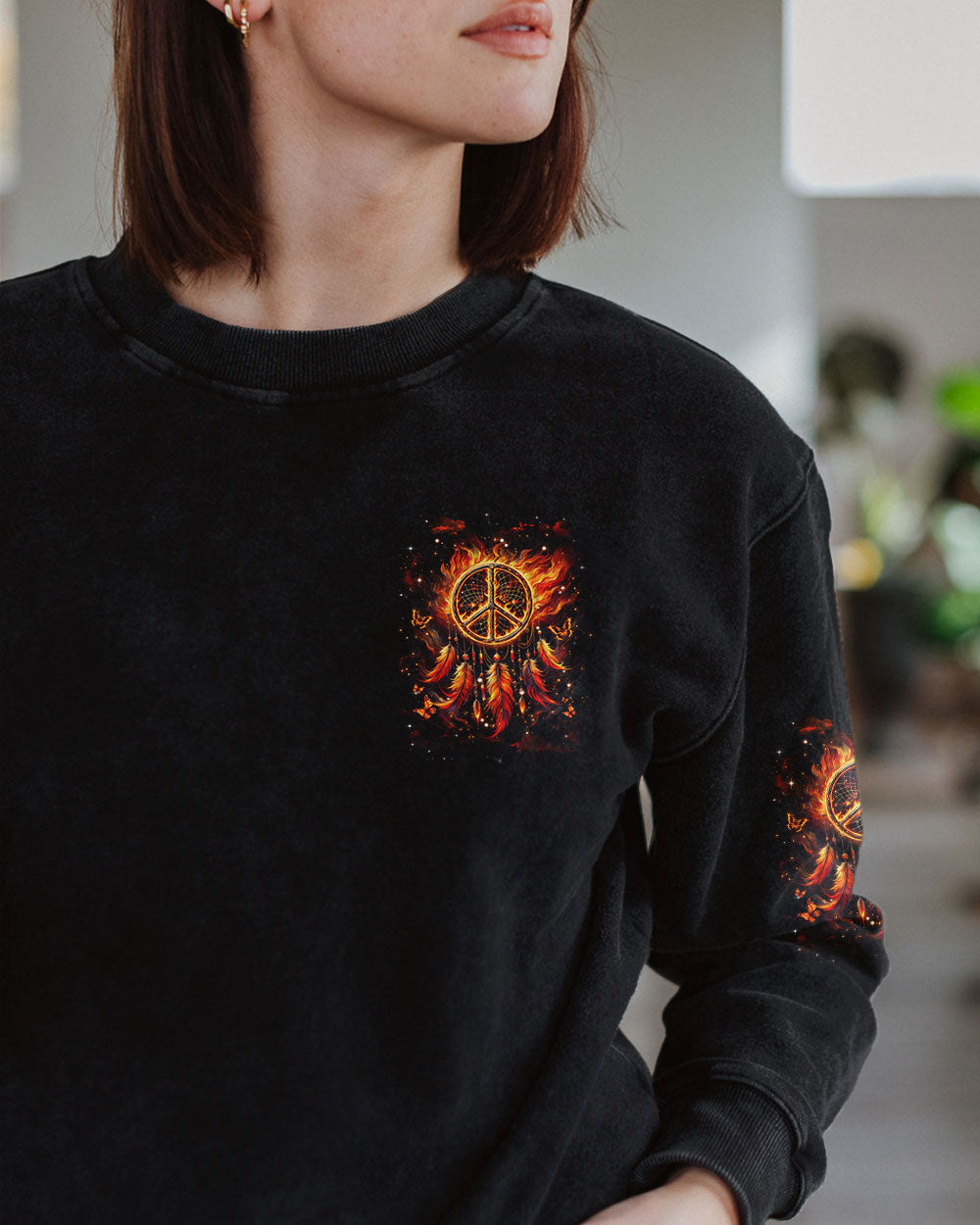 Im a Dreamer but Im not the Only One Hippie Fire Feather Inspirational AOP Shirts _2_ oL4EY