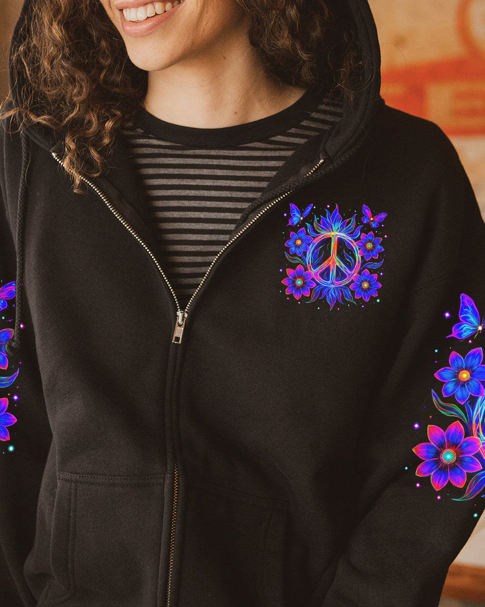 Imagine All The People Living Life in Peace Neon Colorful Peace Design for Women AOP Shirt _10_ xTgWG