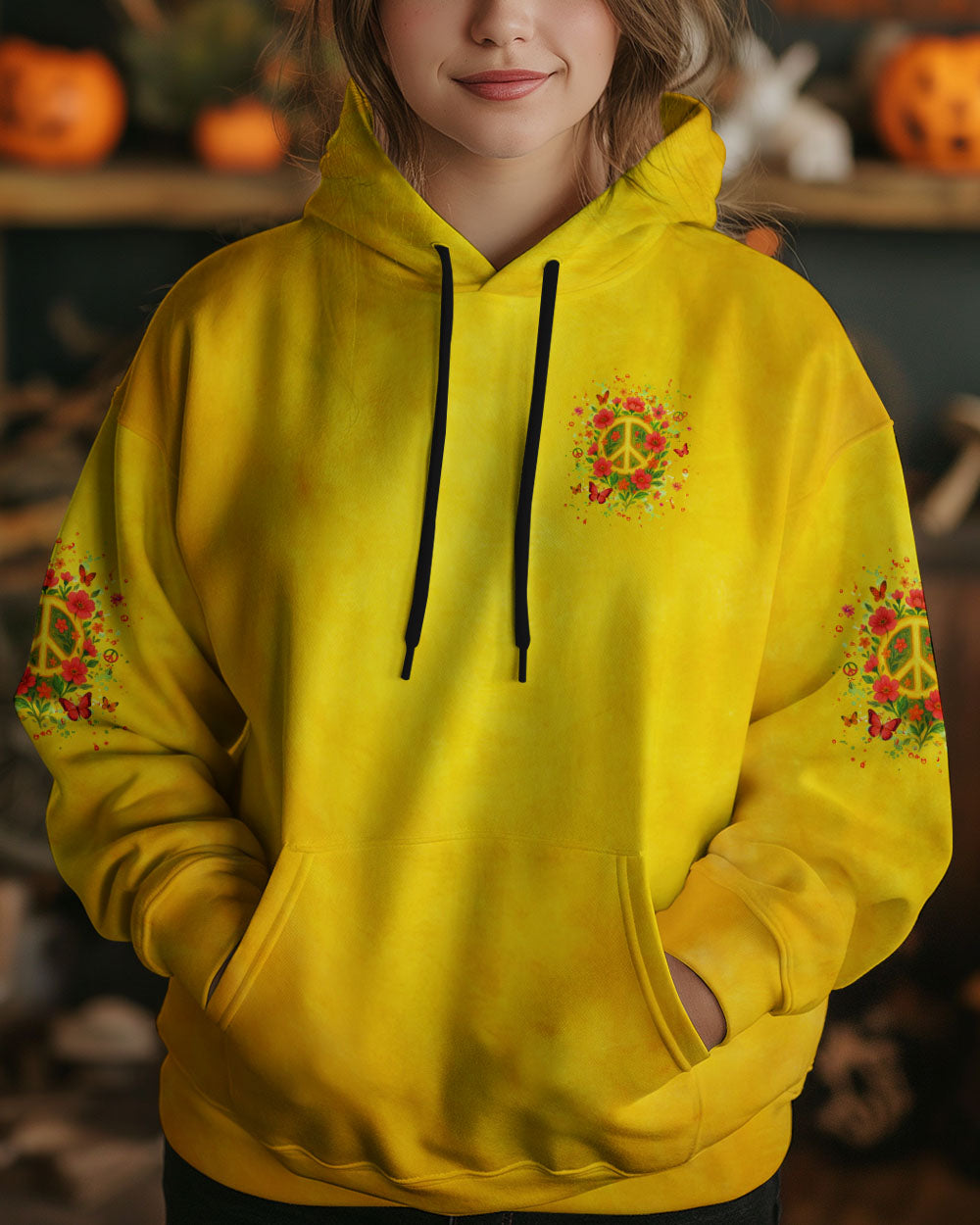 Imagine All The People Living Life in Peace Peace Symbol with Flower Design for Women AOP Shirts _7_ 6AFS2