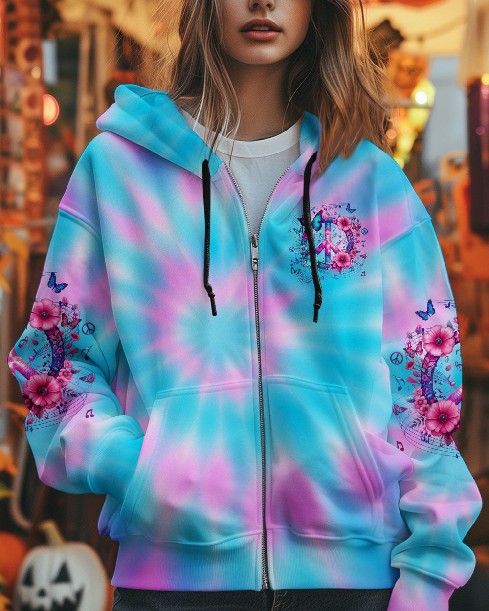 Imagine All The People Living Life in Peace Tie Dye Peace Symbol Design for Women AOP Shirts _10_ RRki2