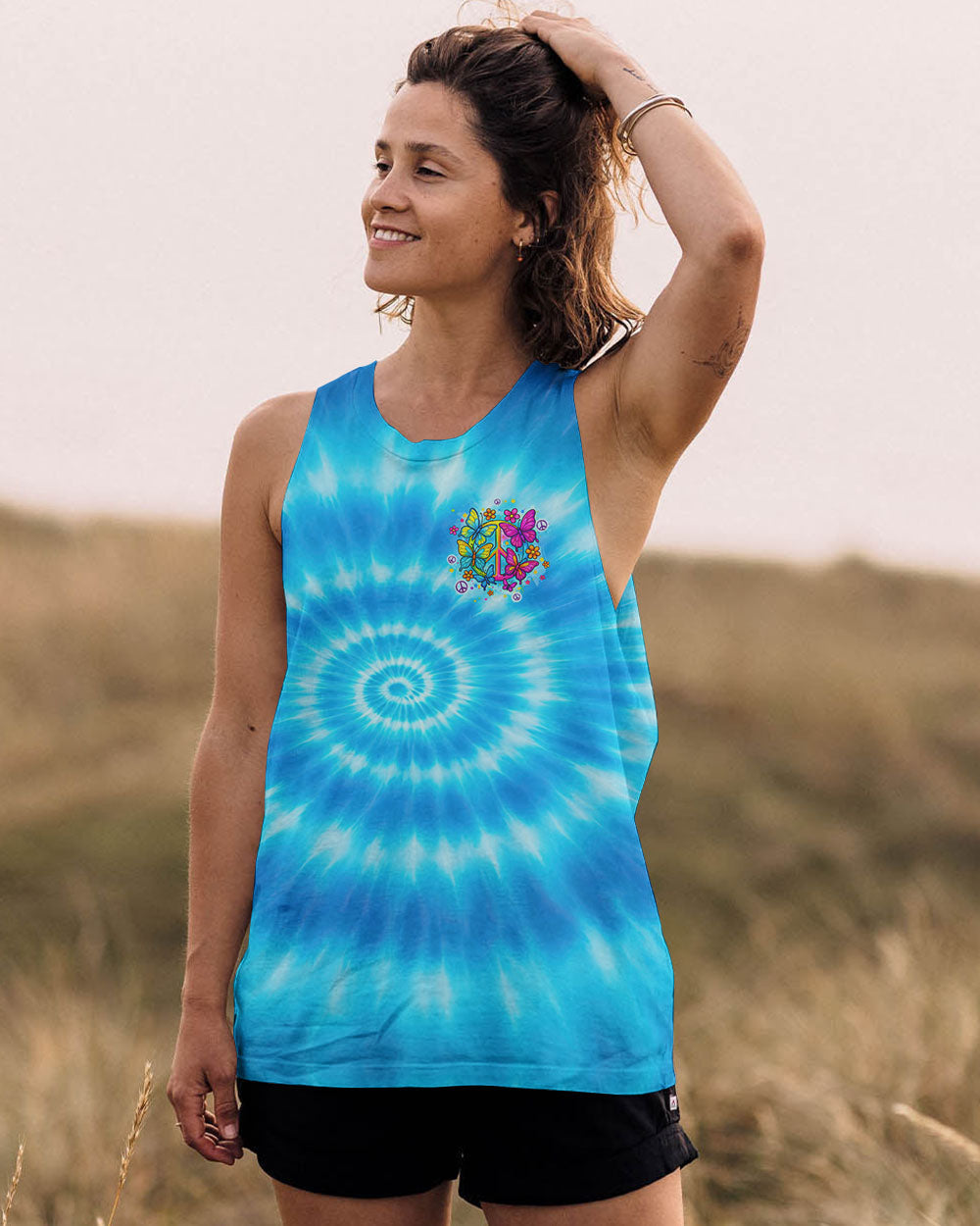 Imagine All The People Living Life in Peace Tie Dye Peace Symbol _26 Butterfly AOP Shirts _13_ zdg98