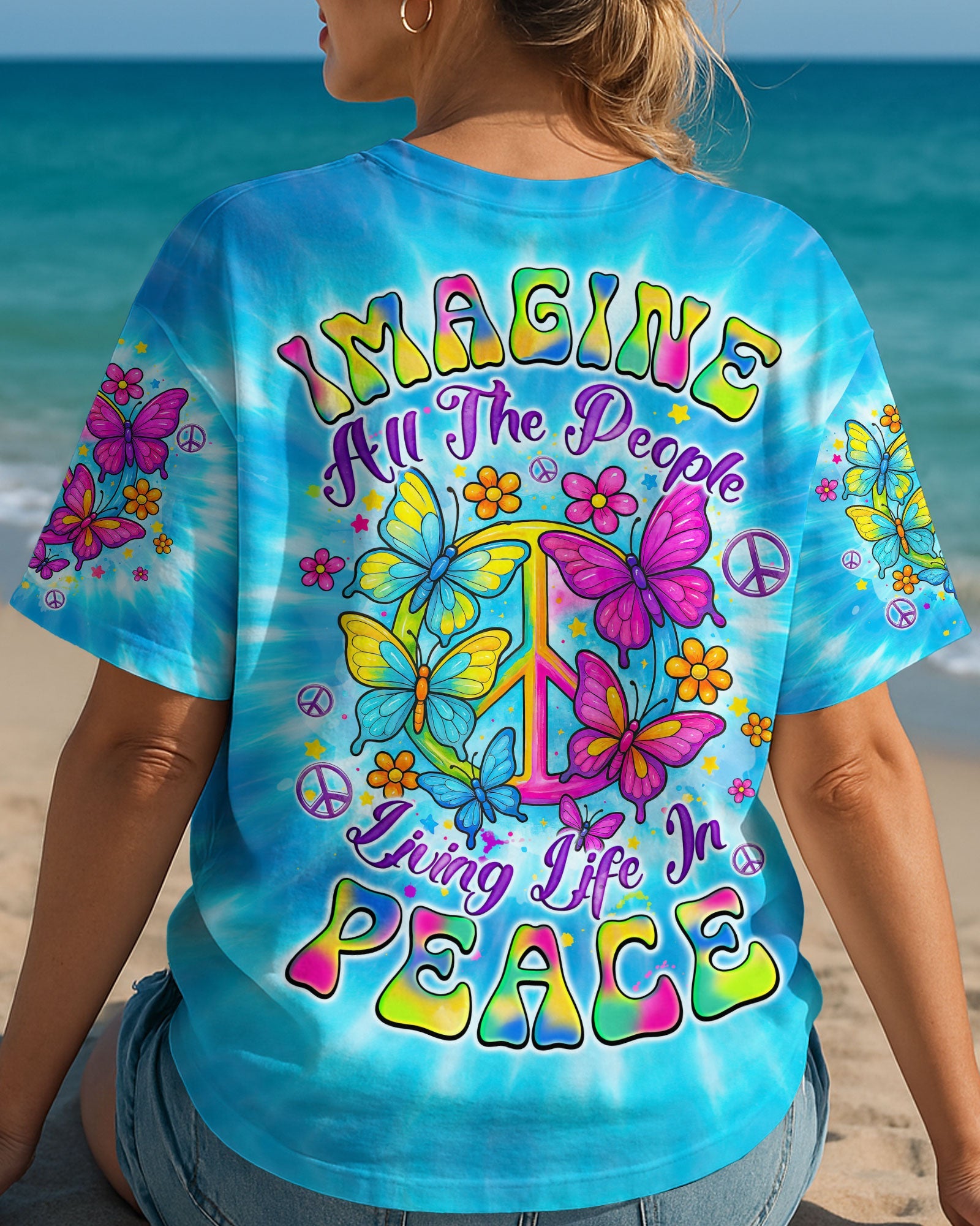 Imagine All The People Living Life in Peace Tie Dye Peace Symbol _26 Butterfly AOP Shirts _3_ 1P0jA