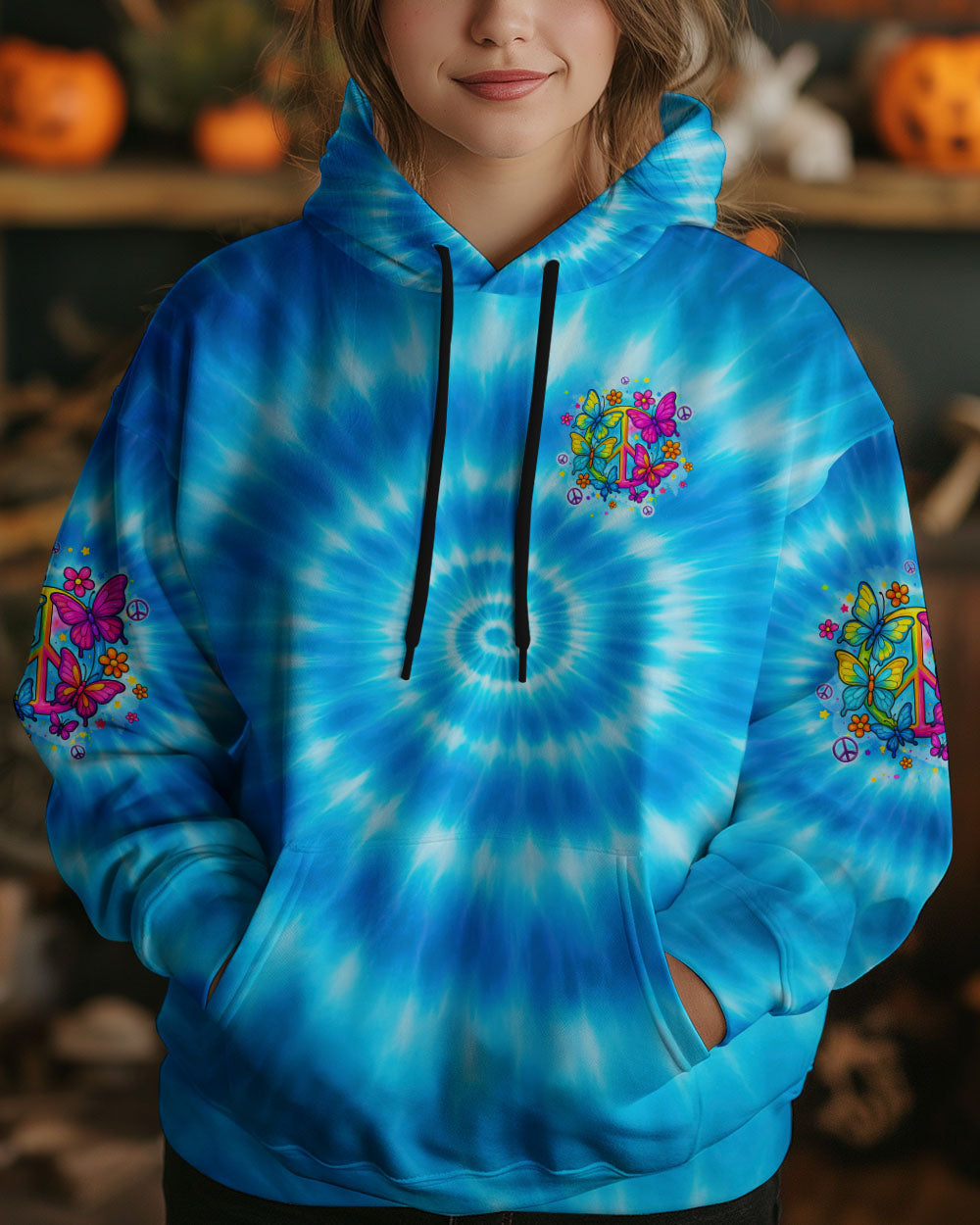 Imagine All The People Living Life in Peace Tie Dye Peace Symbol _26 Butterfly AOP Shirts _6_ RU3xy