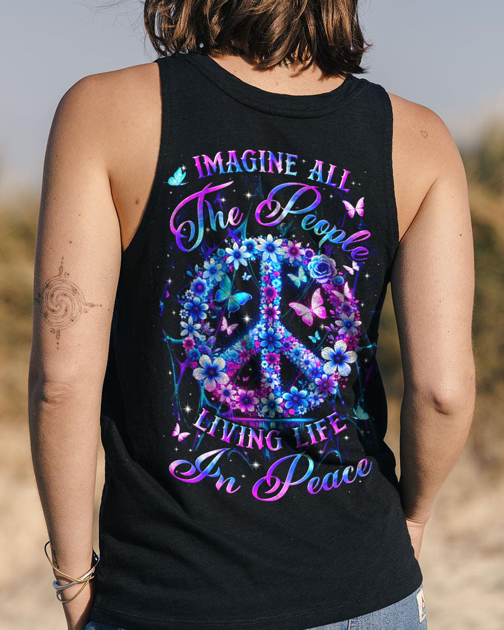 Imagine All the People Living Life in Peace Hippie Peace Symbol AOP Shirts _7_ vjCr7