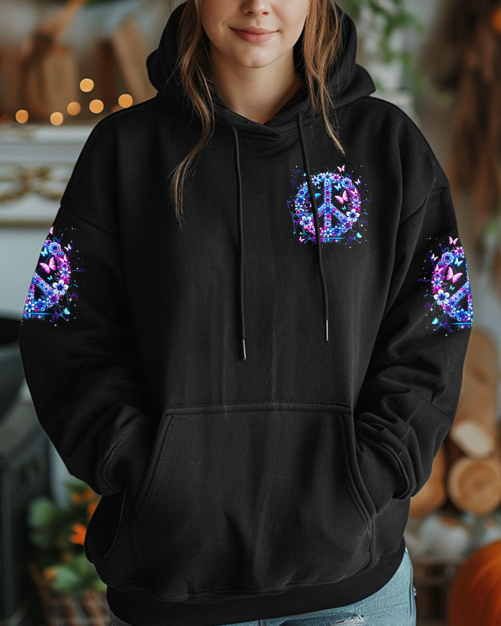 Imagine All the People Living Life in Peace Hippie Peace Symbol AOP Shirts _9_ cV5b7