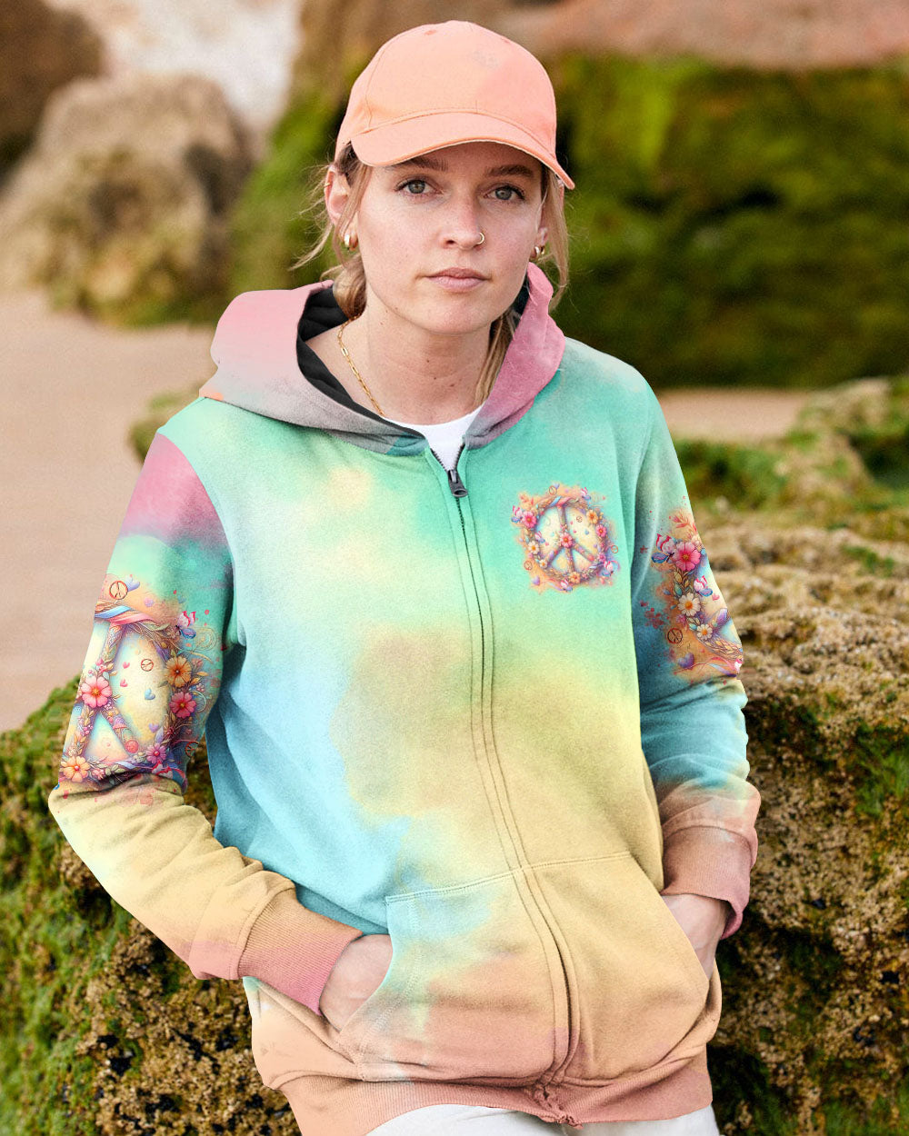 Imagine All the People Living Life in Peace Tie Dye Hippie Floral Peace Symbol AOP Shirts _10_ ZrwnA