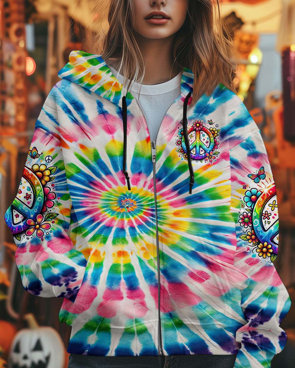Imagine All the People Living Life in Peace Tie Dye Peace Sign Rainbow Hippie AOP Shirts _10_ CoKcE