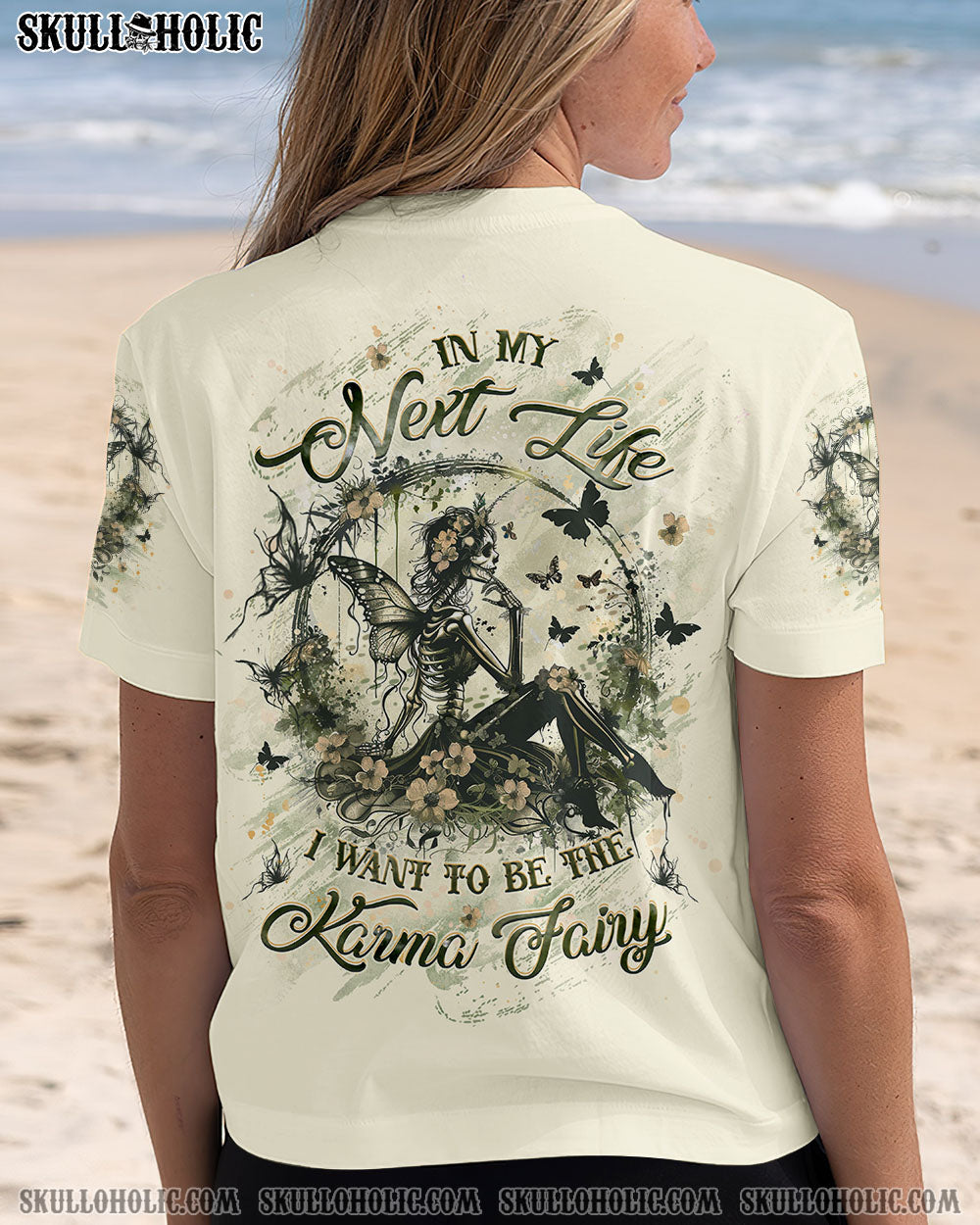 In My Next Life I Want To Be The Karma Fairy Floral Gothic Fairy Graphic for Women AOP Shirt _12_ rFqUm