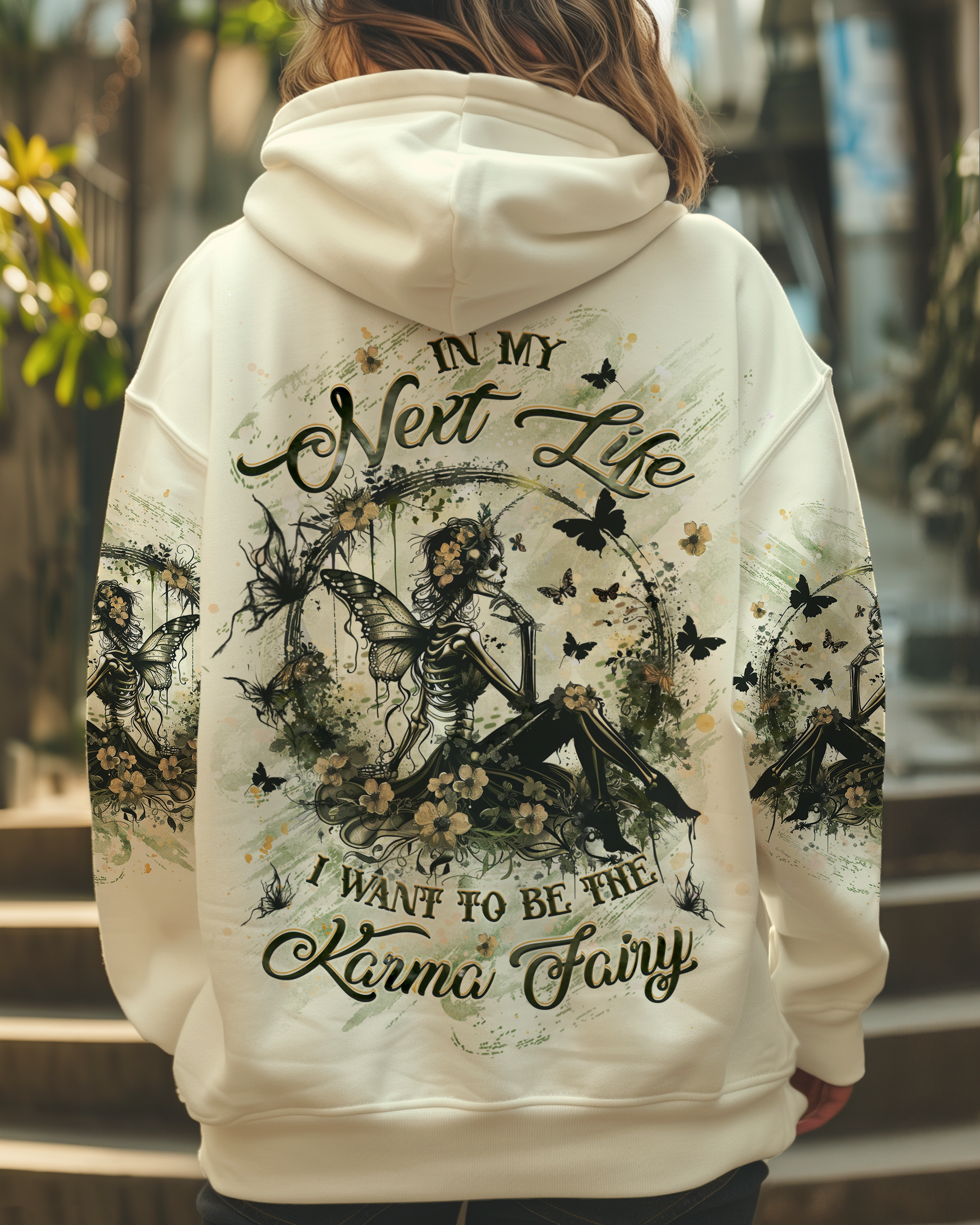 In My Next Life I Want To Be The Karma Fairy Floral Gothic Fairy Graphic for Women AOP Shirt _1_ RjqNd