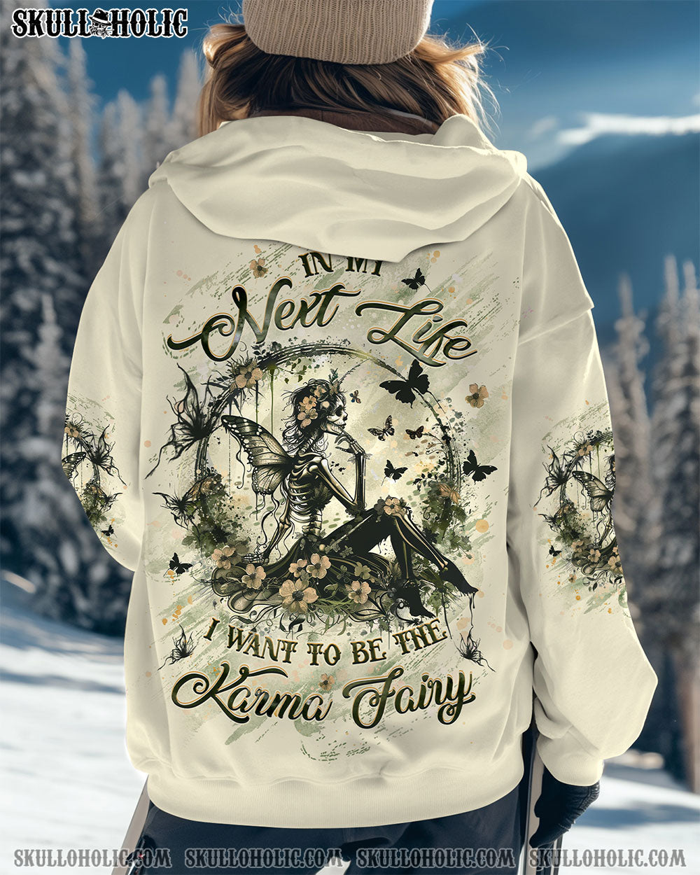 In My Next Life I Want To Be The Karma Fairy Floral Gothic Fairy Graphic for Women AOP Shirt _1_ SwykI