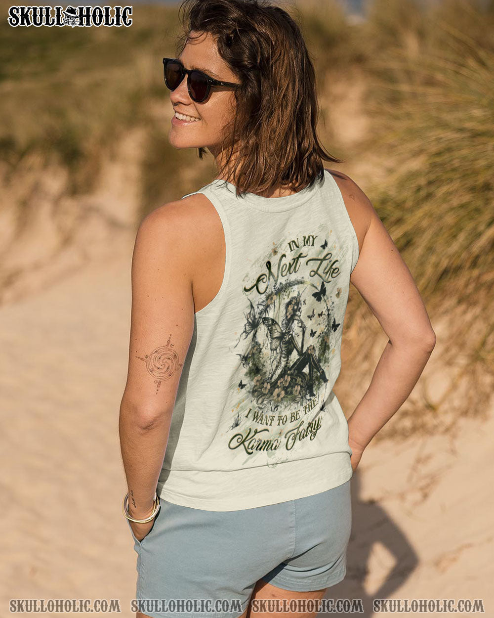 In My Next Life I Want To Be The Karma Fairy Floral Gothic Fairy Graphic for Women AOP Shirt _7_ C6Ux4