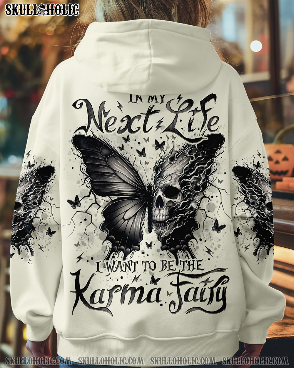 In My Next Life I Want to Be the Karma Fairy Skull and Butterfly Graphic AOP Shirts _1_ sByrl
