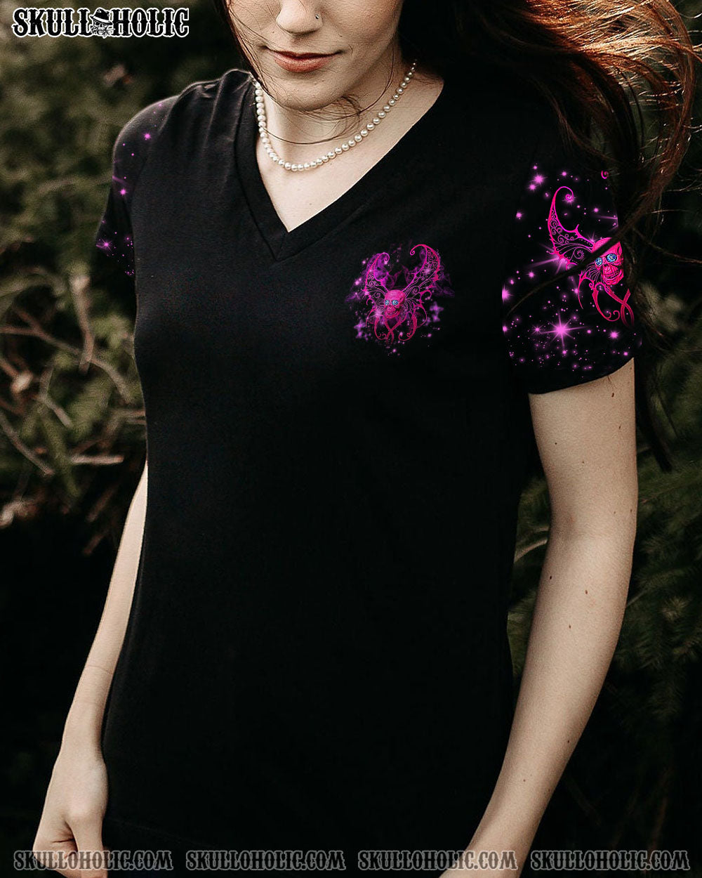 In My Next Life I Want to be the Karma Pink Skull Wings Graphic for Women AOP Shirts _12_ f41xE