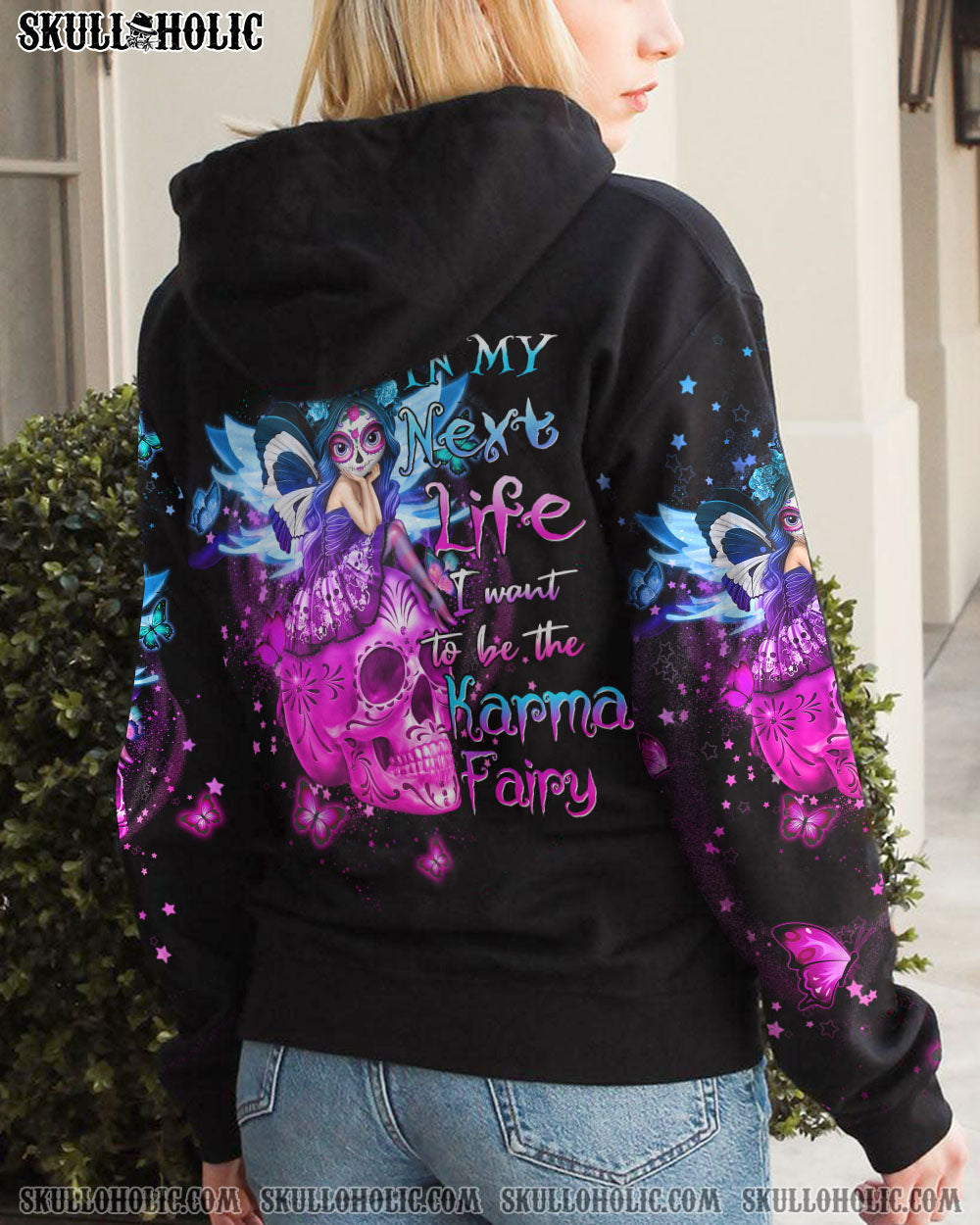 In My Next Life I want to be the Karma Fairy Pink Skull and Karma Graphic for Women AOP Shirts _5_ ZZrgc