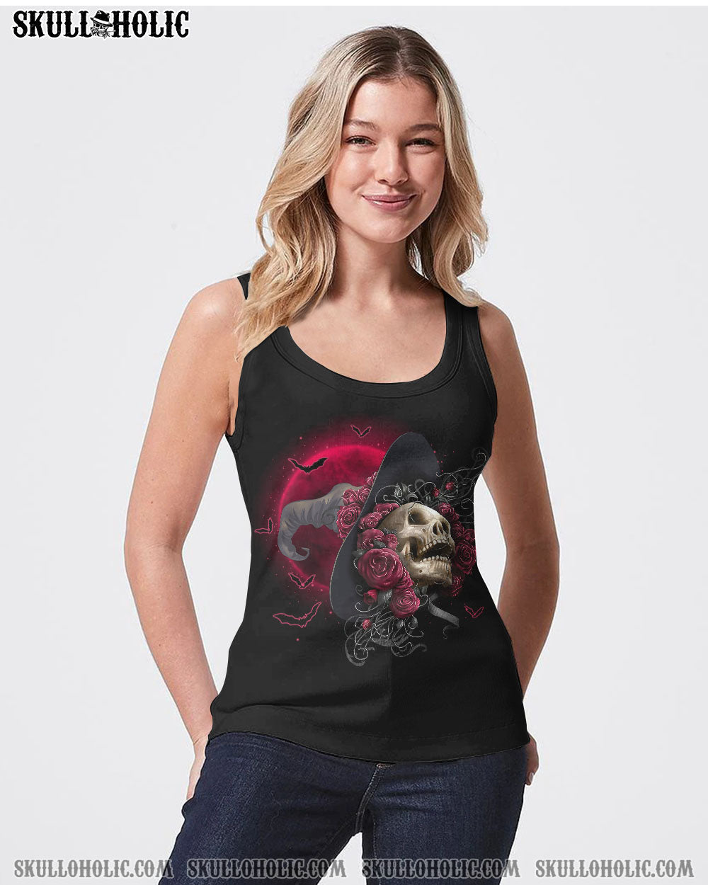 In a World Full of Princesses Be a Witch Skull and Rose Graphic AOP Shirts _14_ fGas0